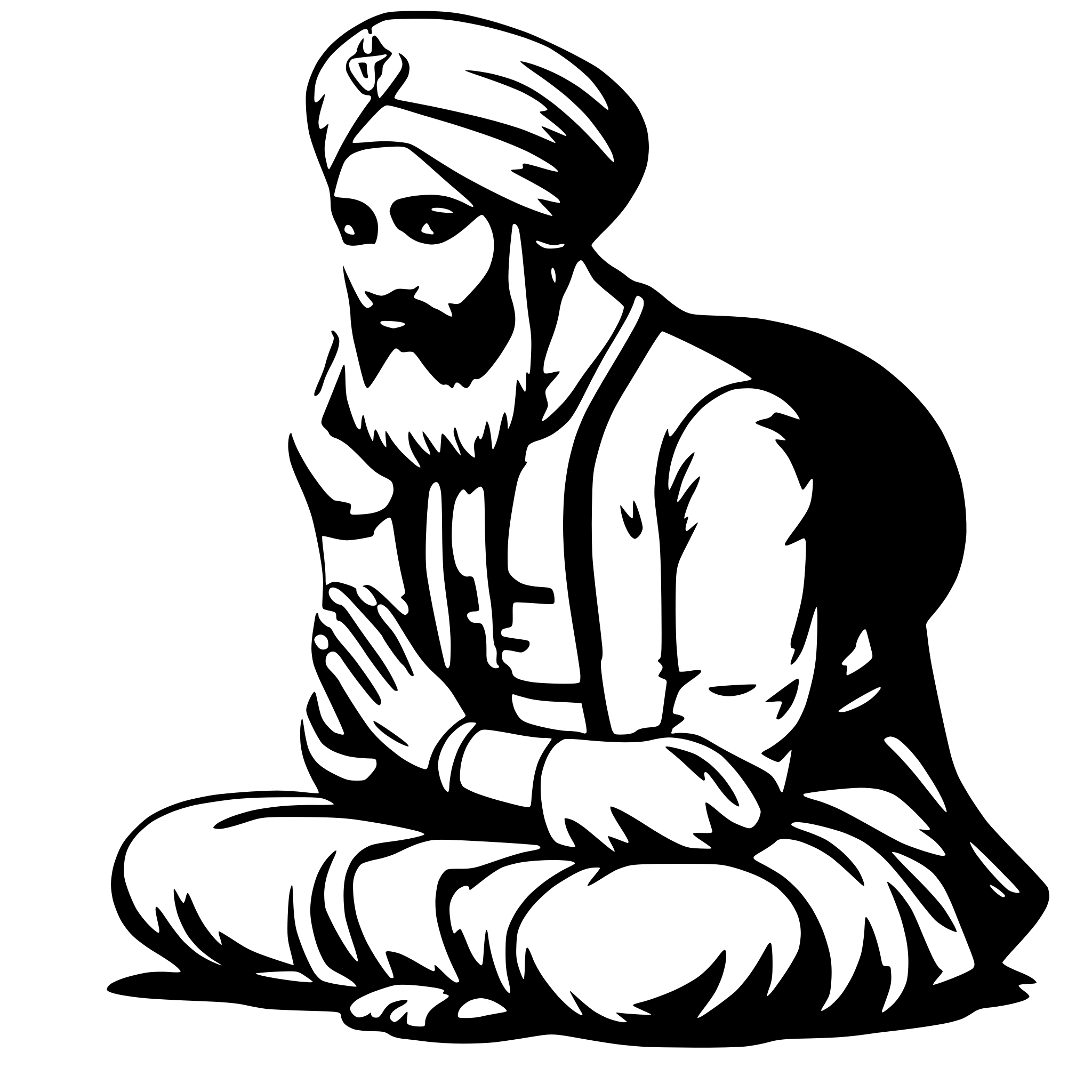 AI-generated SVG of 'sikh, pray'