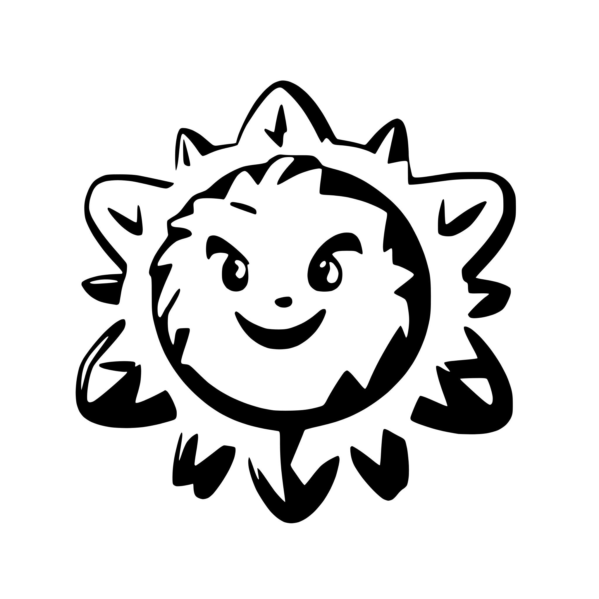 AI-generated SVG of 'snowflake with round firefox'