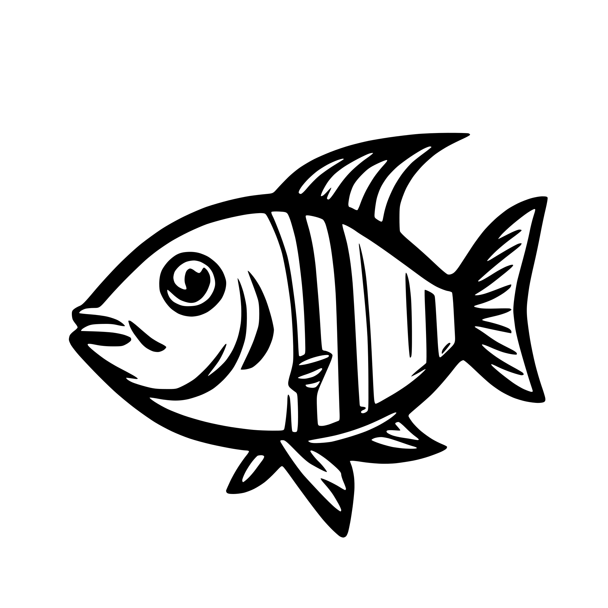 AI-generated SVG of a draw fish SVG simple line