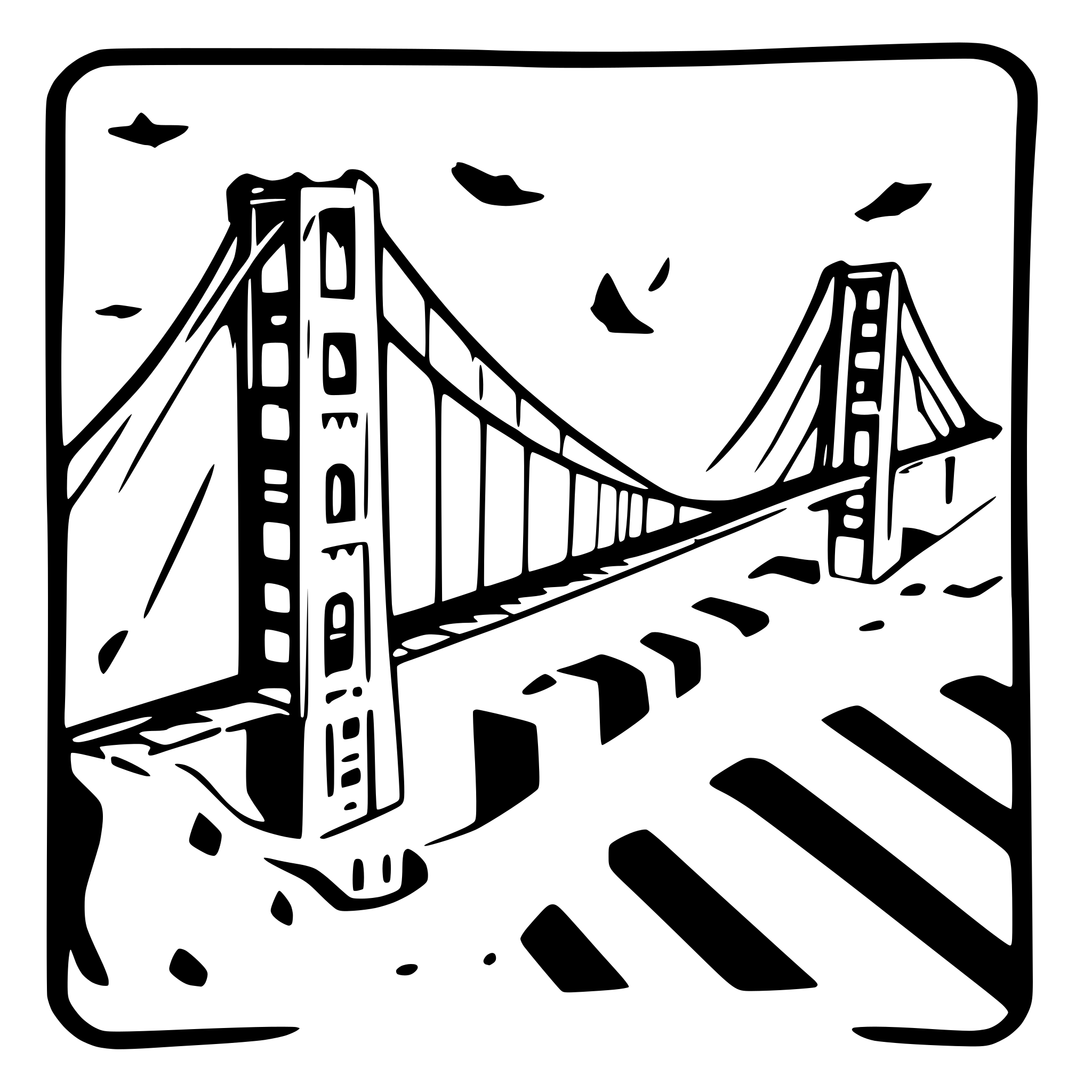 AI-generated SVG of a san francisco golden gate bridge for a 3d print cutout/engraving make it very very simple