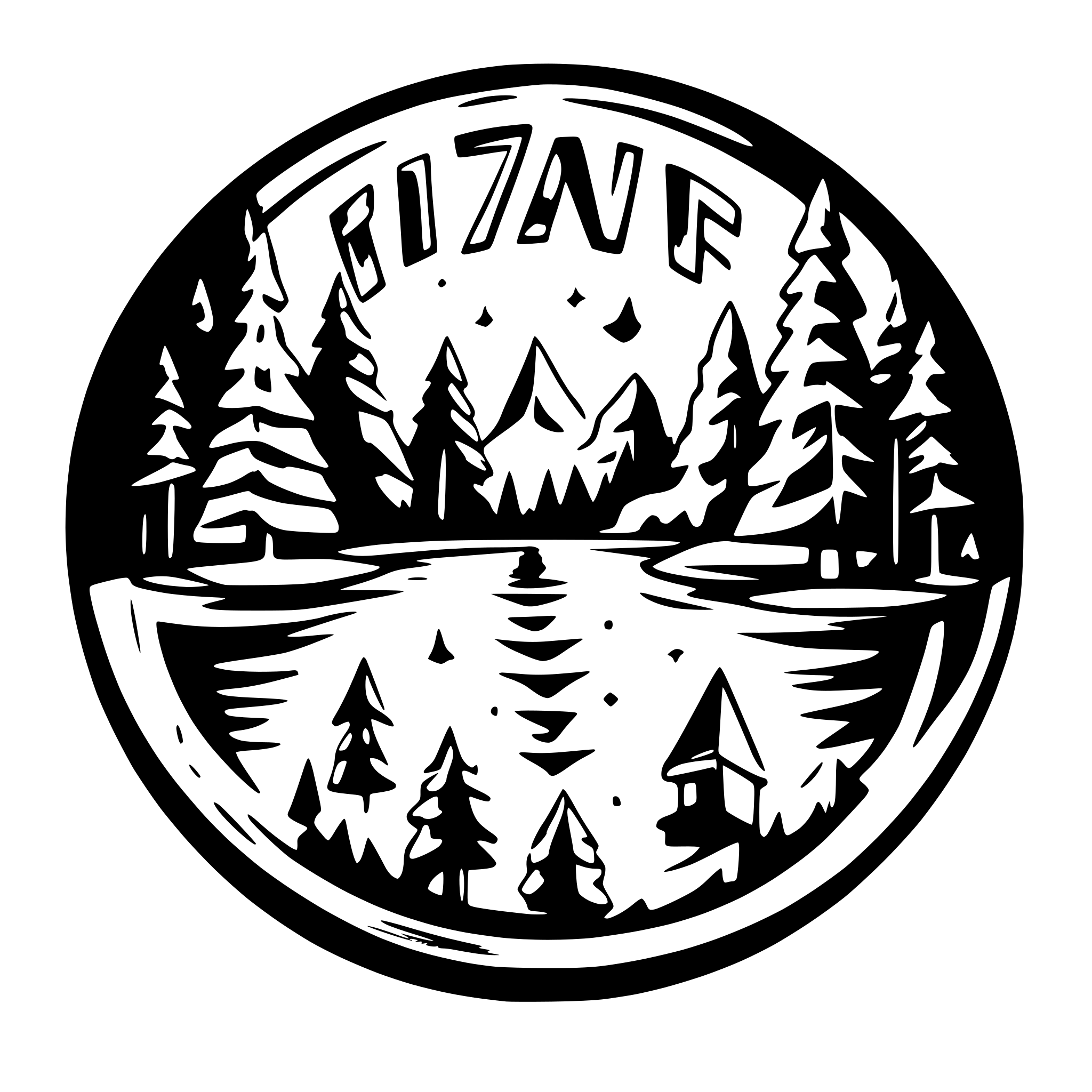 AI-generated SVG of a Camp sing Use Text Peper Pines EST. 2025