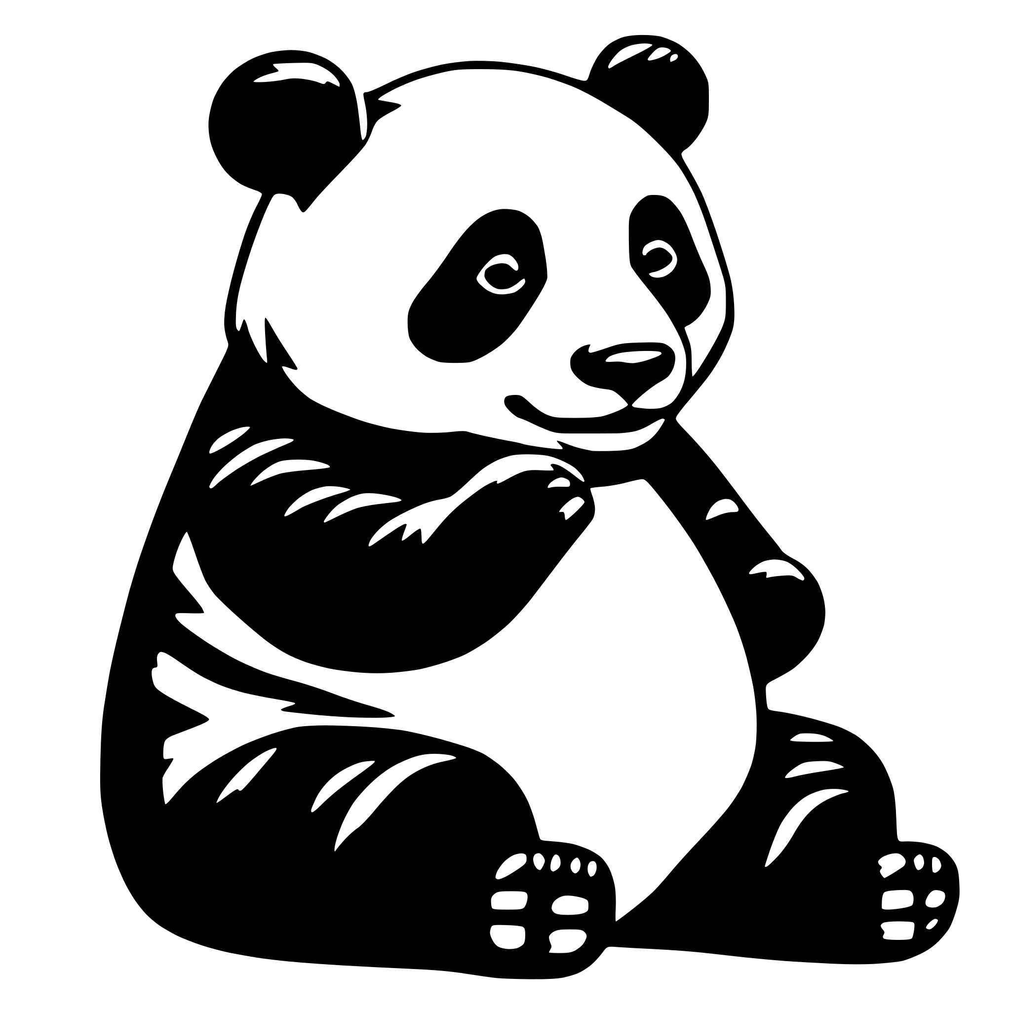 AI-generated SVG of 'panda with contious lines'