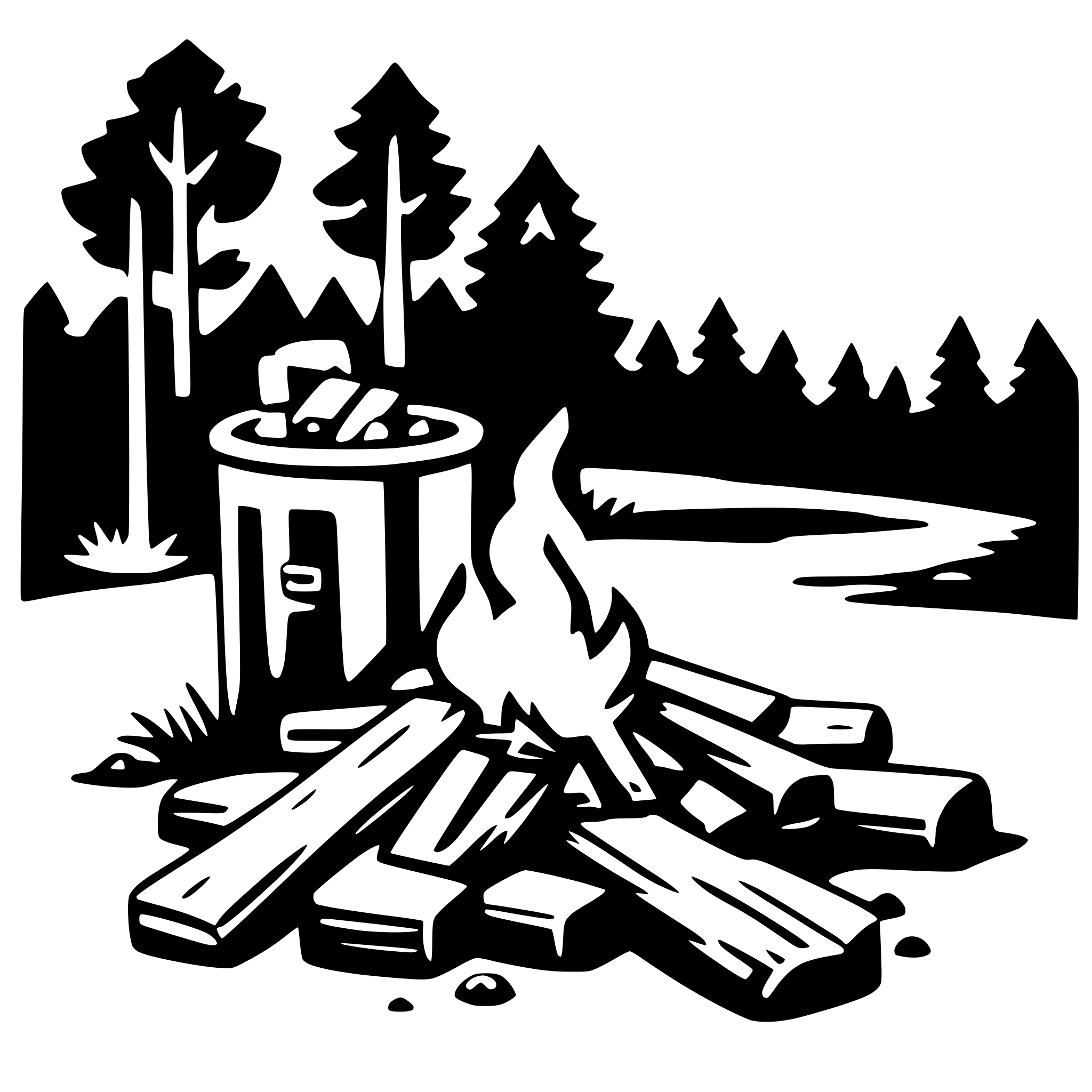 AI-generated SVG of a campfire warmth
