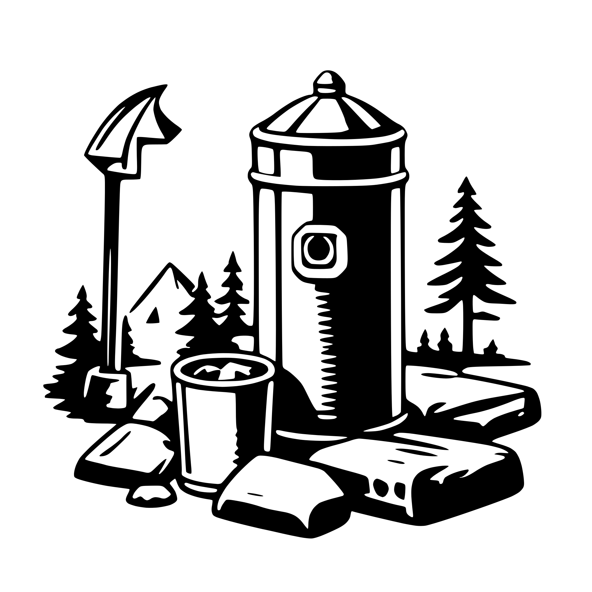 AI-generated SVG of a camping gear