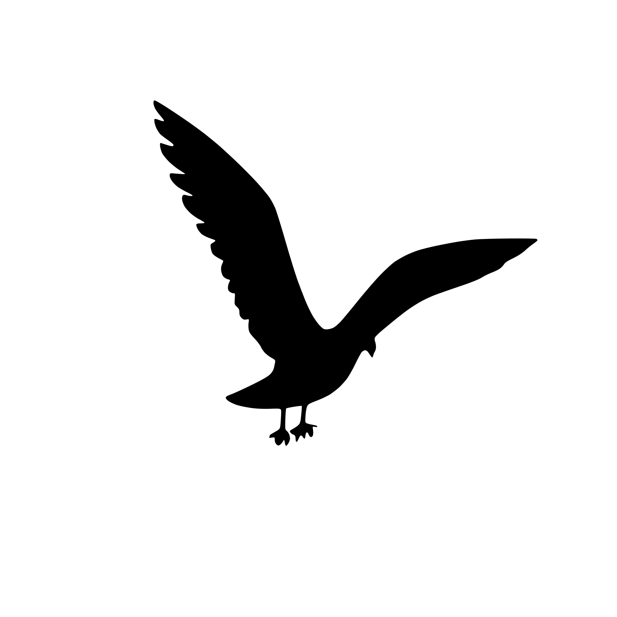 AI-generated SVG of 'A flying seagull'