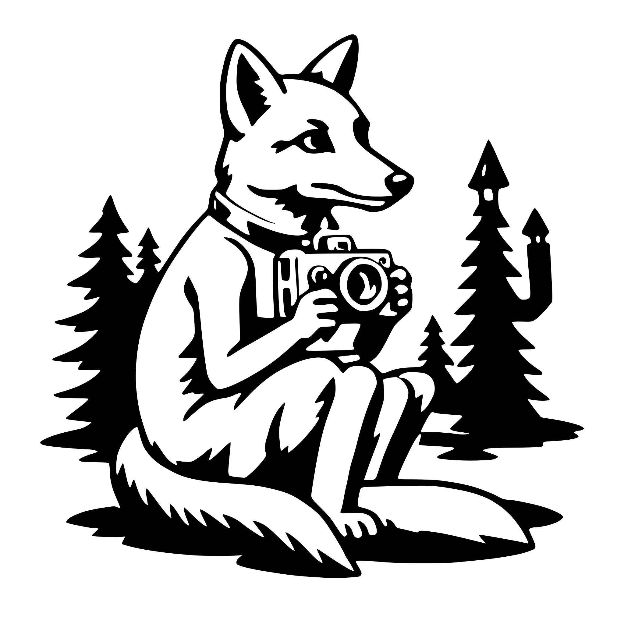 AI-generated SVG of a fox with camera