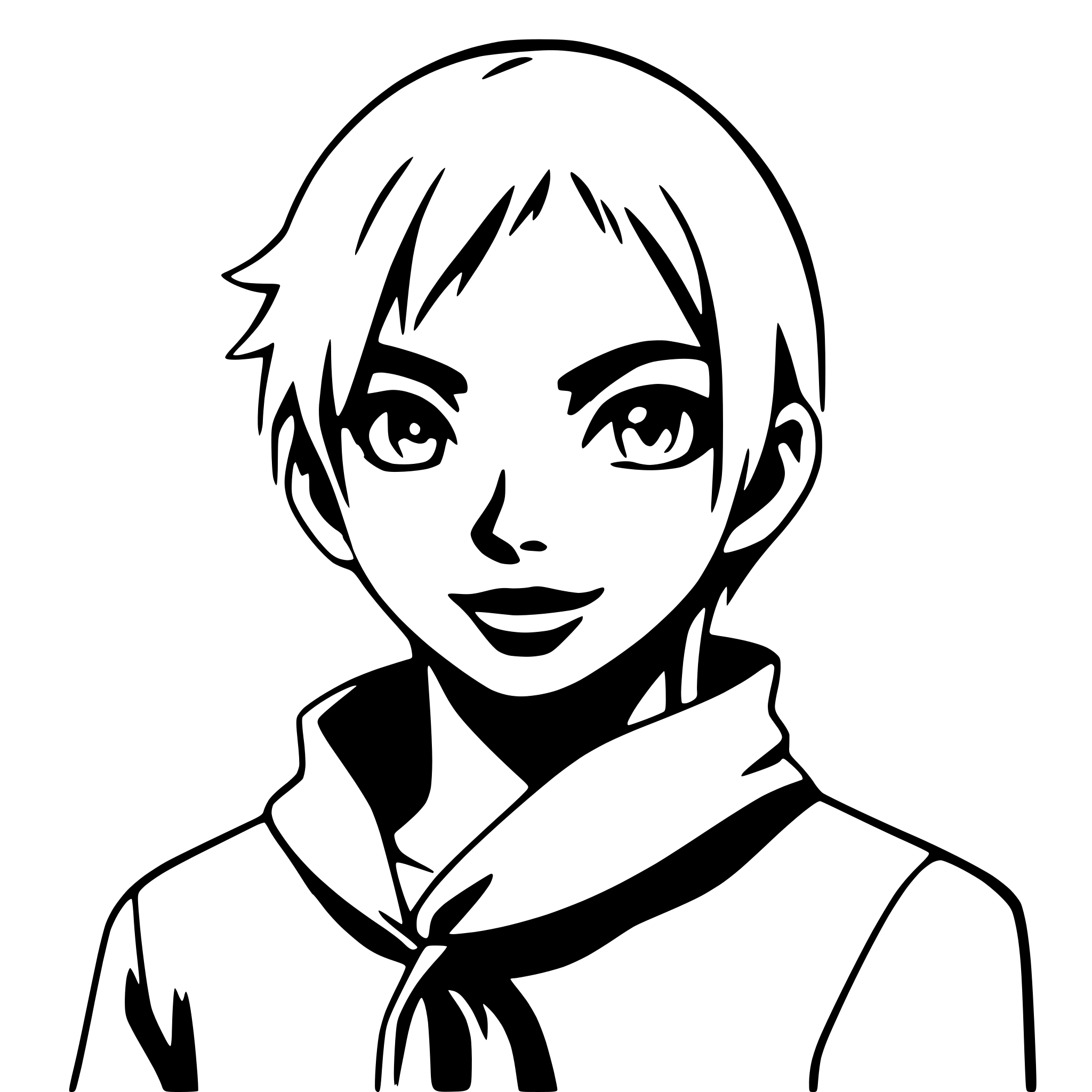 AI-generated SVG of a boy with glowing eyes