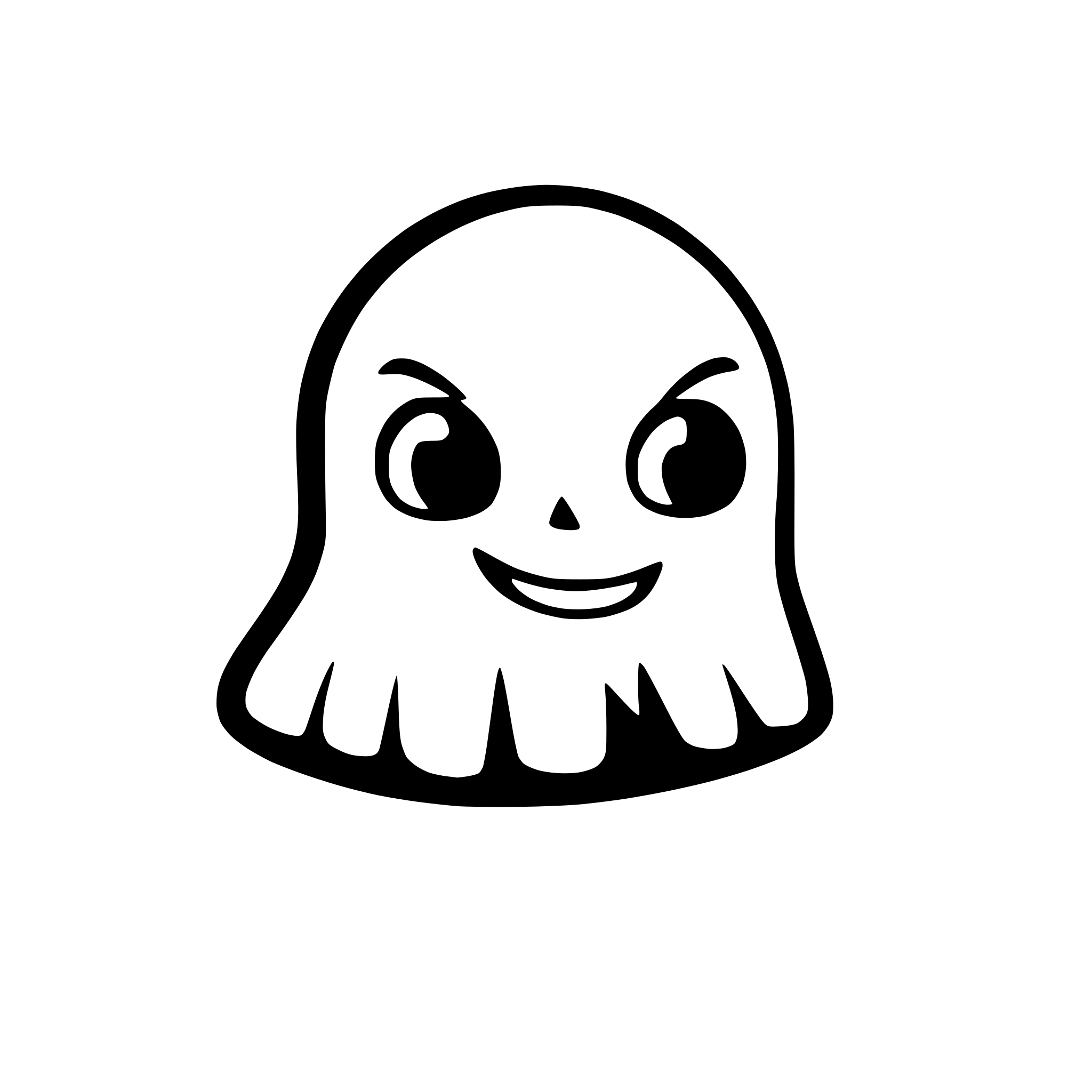 AI-generated SVG of a simple halloween cartoon ghost
