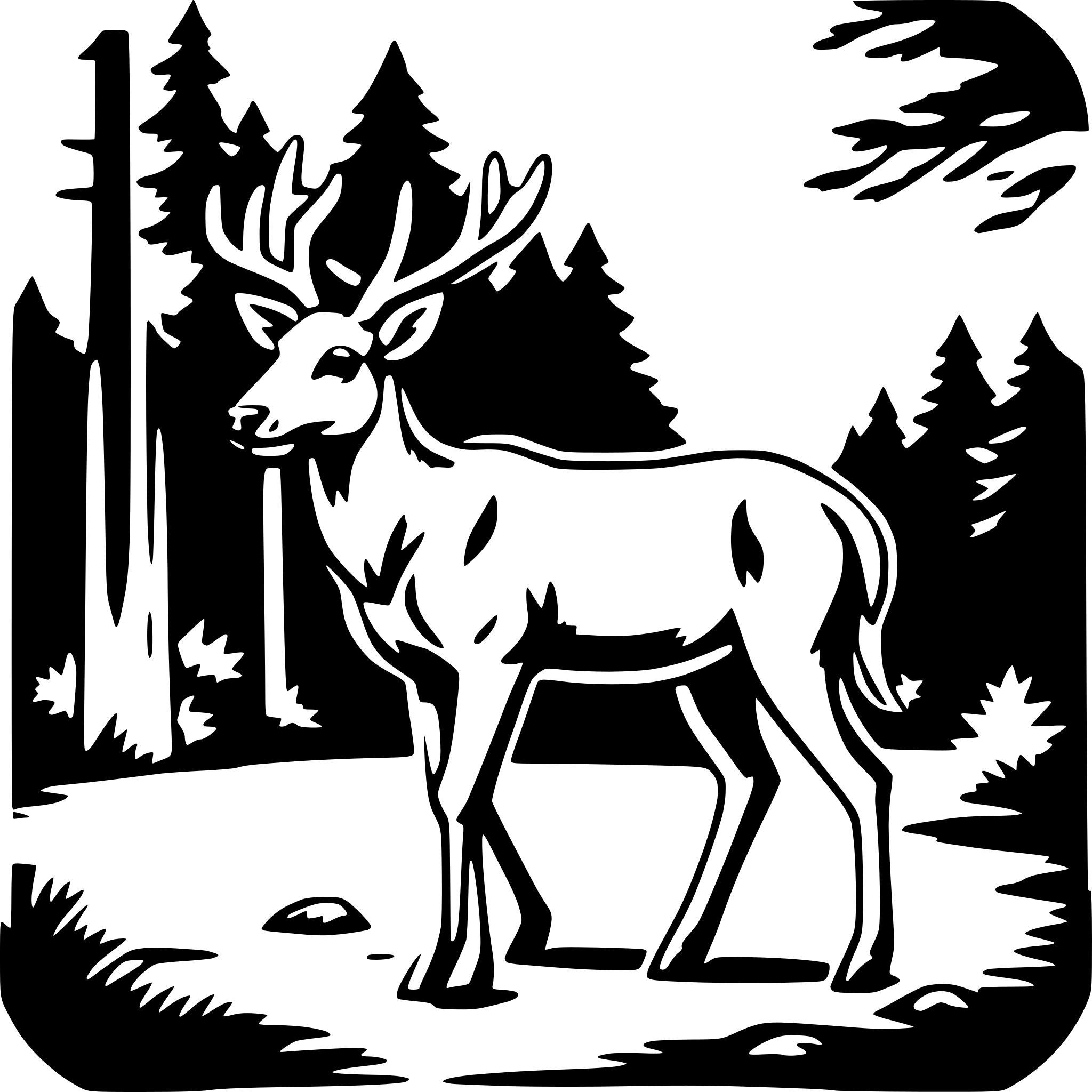AI-generated SVG of a deer in forest