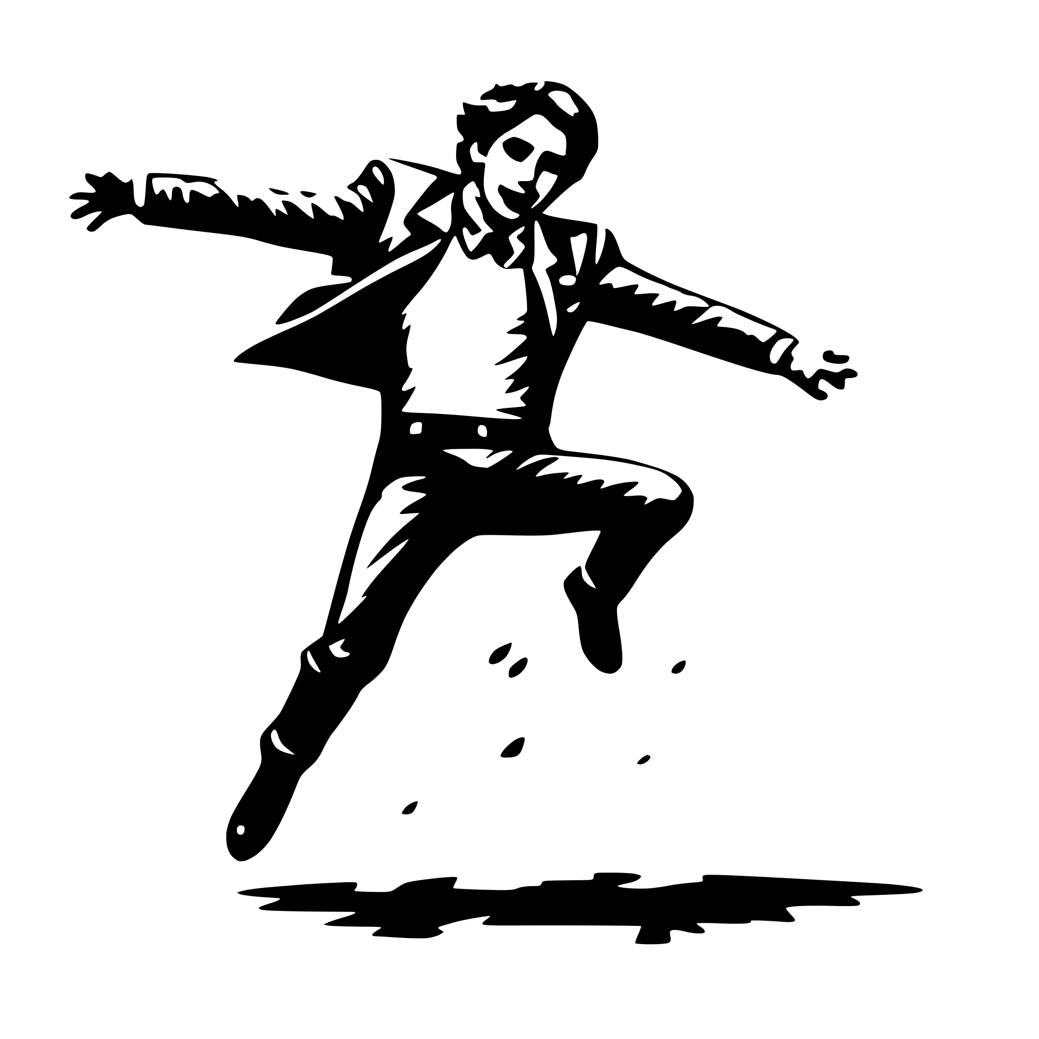 AI-generated SVG of 'falling man'