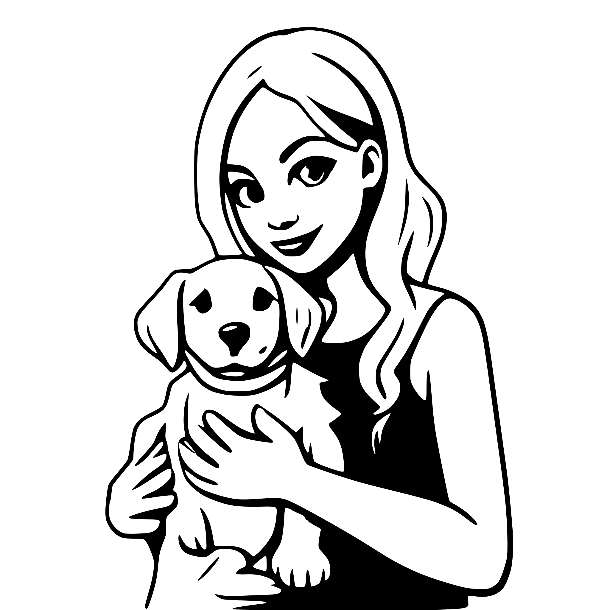 AI-generated SVG of a cute golden retriever puppy loves his human mom, alyssa