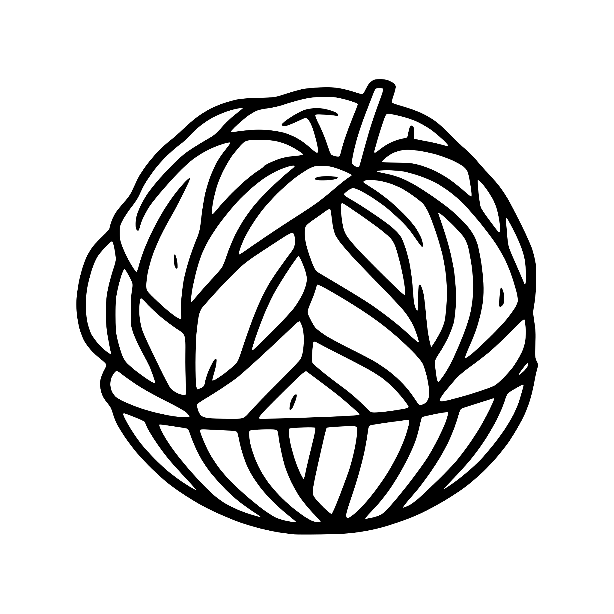 AI-generated SVG of a Yarn ball line art for logo