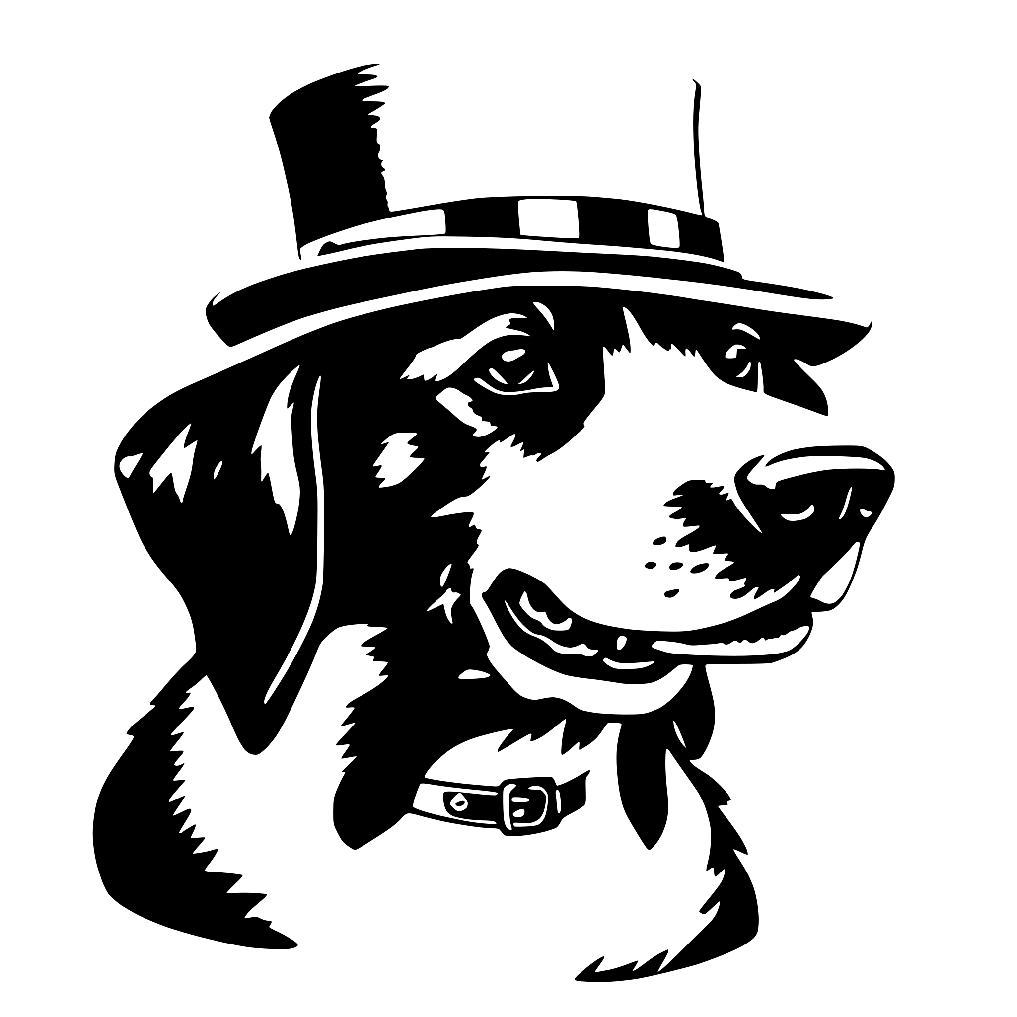 AI-generated SVG of a dog with hat