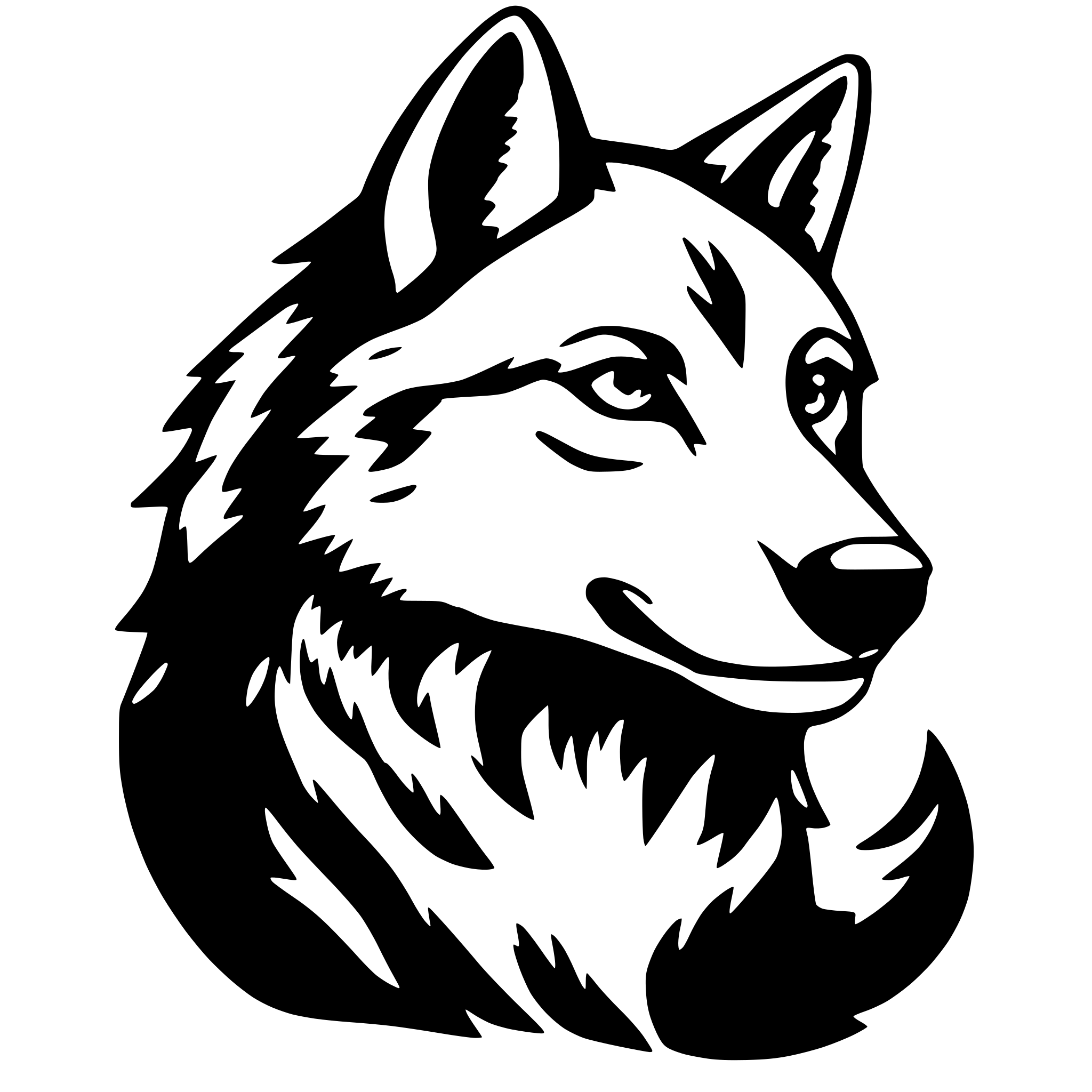 AI-generated SVG of a wolf