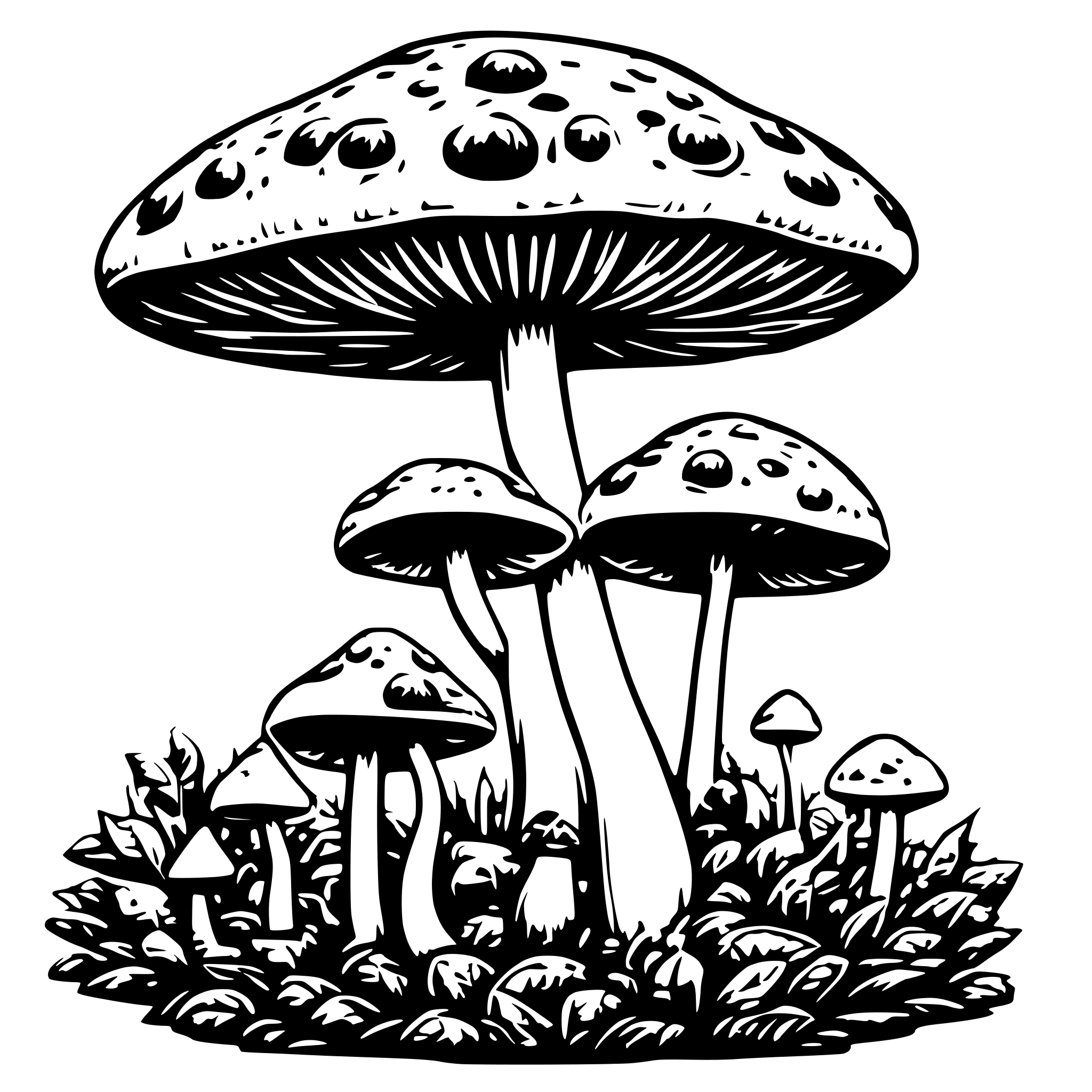 AI-generated SVG of 'Psychedelic mushroom'
