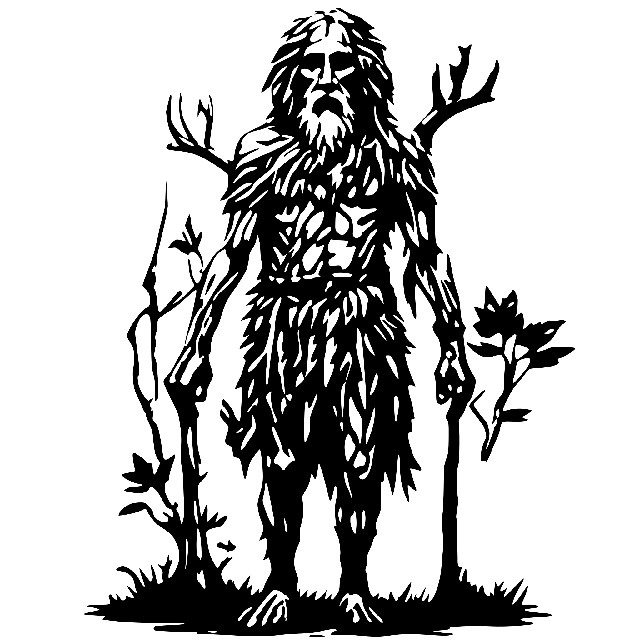 AI-generated SVG of a realistic full body Leshy