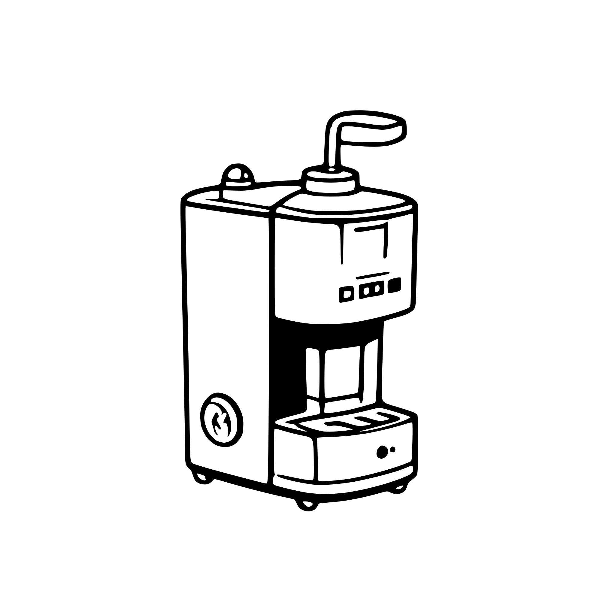 AI-generated SVG of a funny looking modern electric coffee grinder