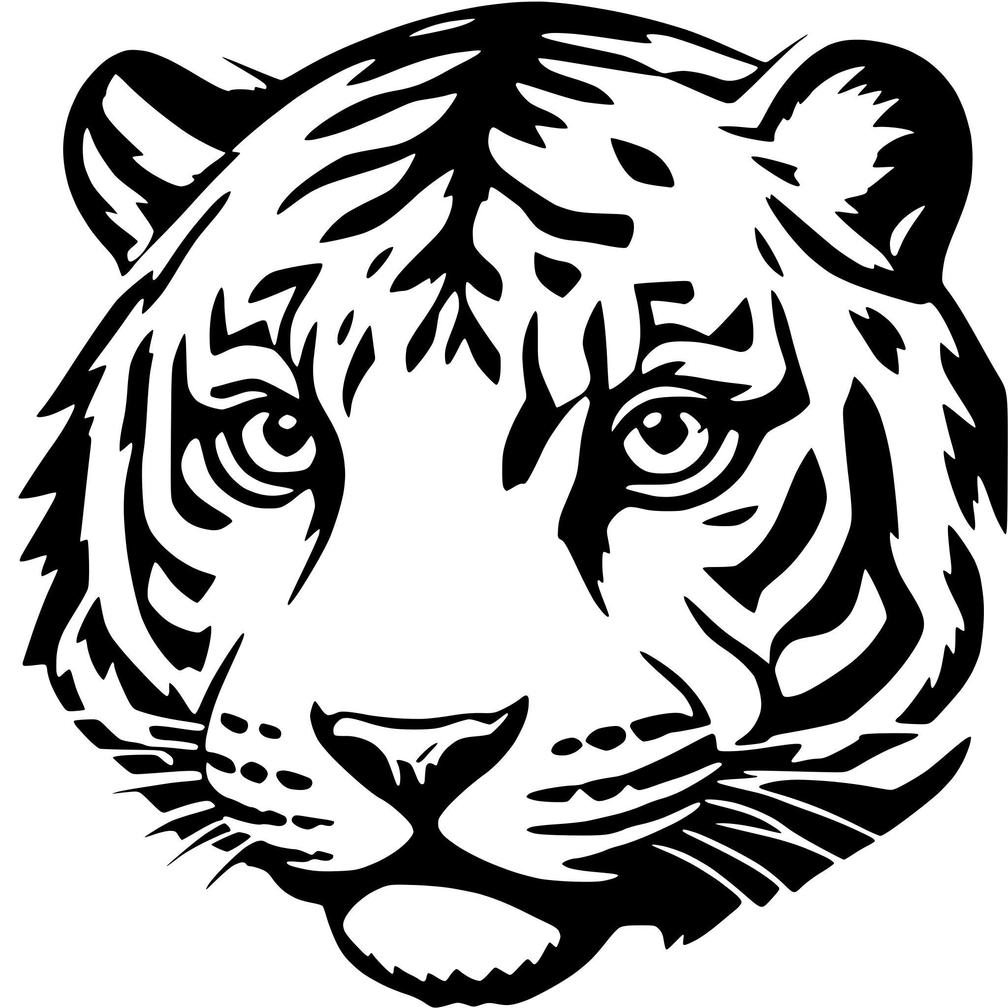 AI-generated SVG of 'a tiger face'