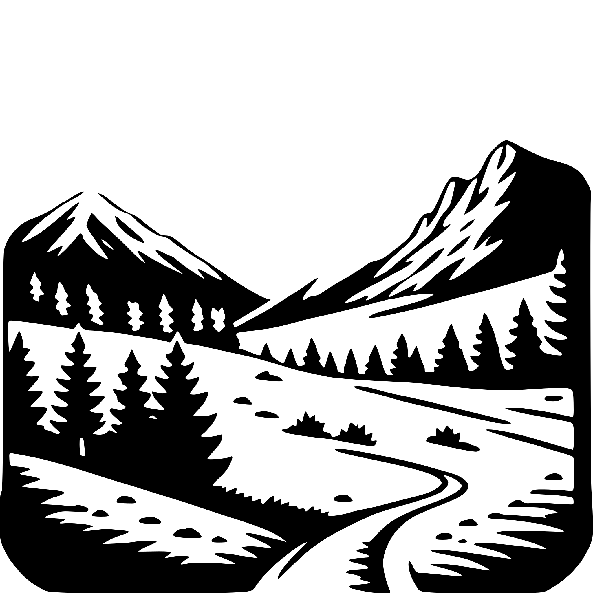 AI-generated SVG of a mountain sunrise view