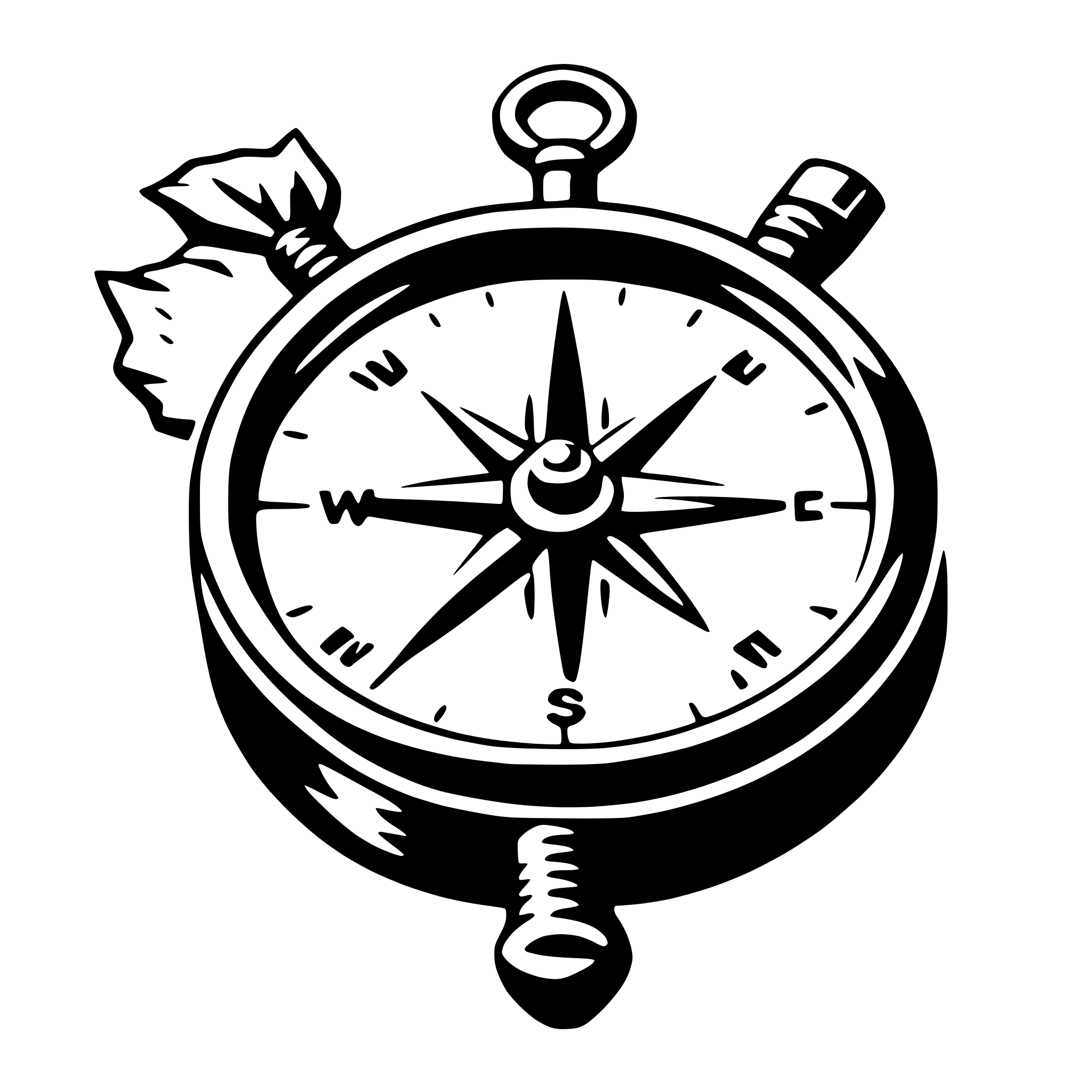 AI-generated SVG of a compass and map