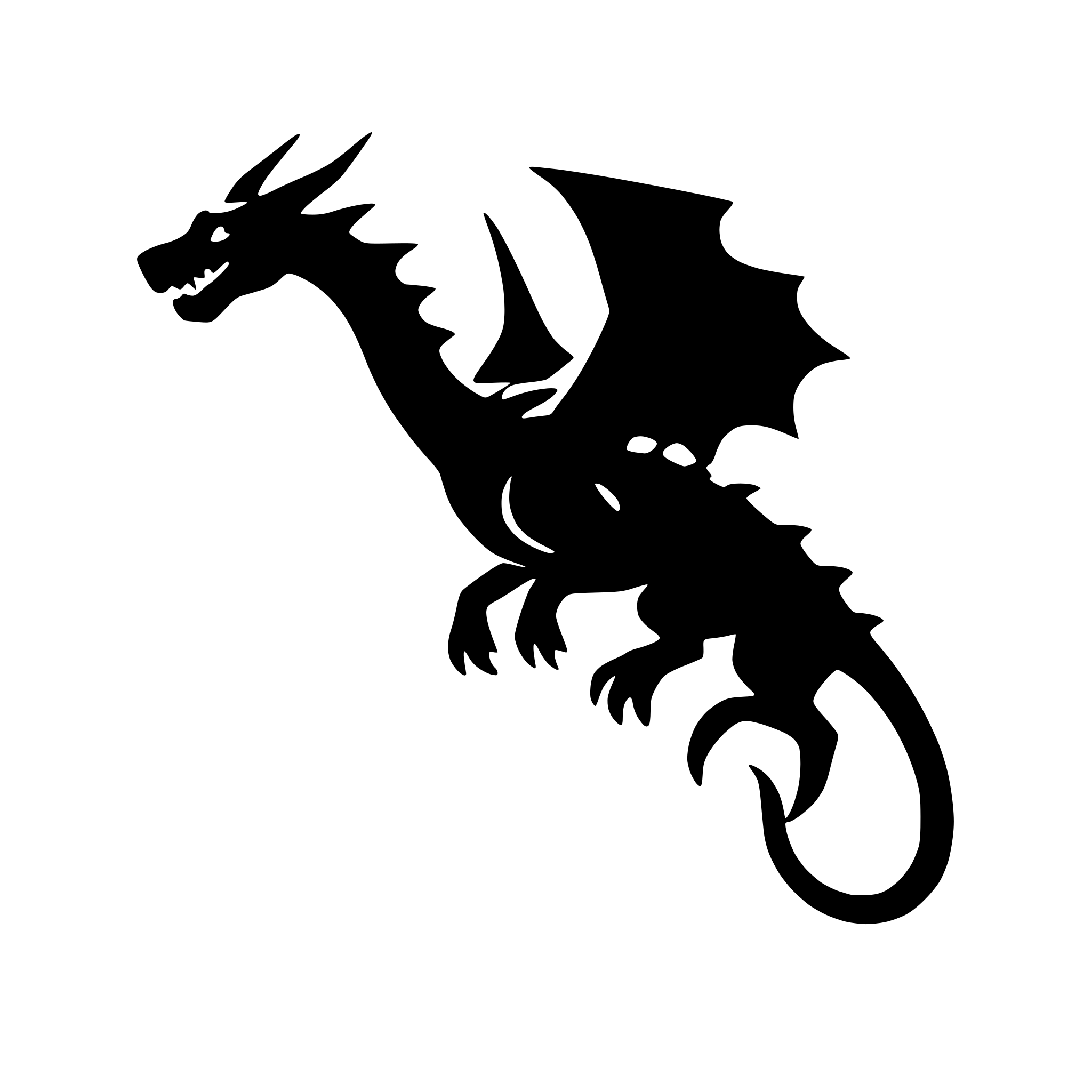 AI-generated SVG of a abstract dragon in flight
