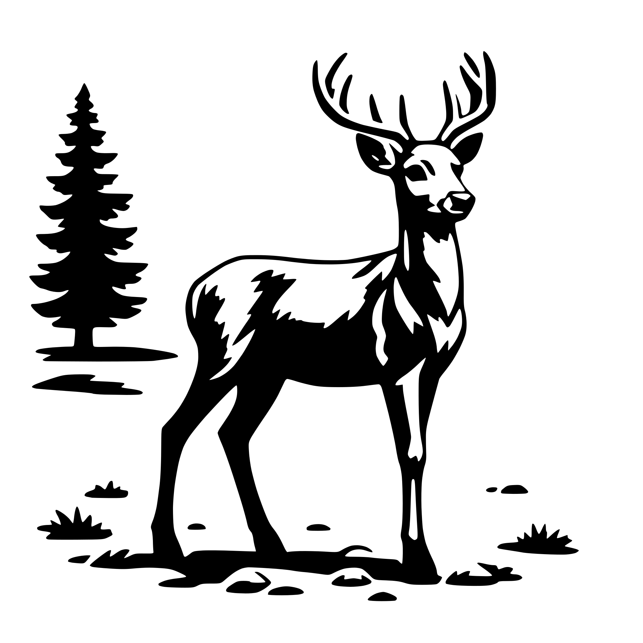 AI-generated SVG of 'deer in clearing'