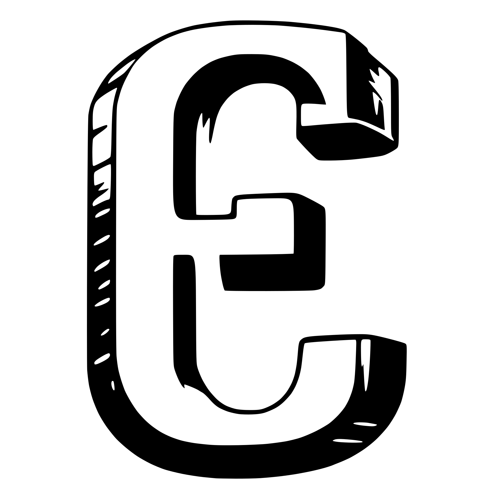AI-generated SVG of a Outline of the letter C