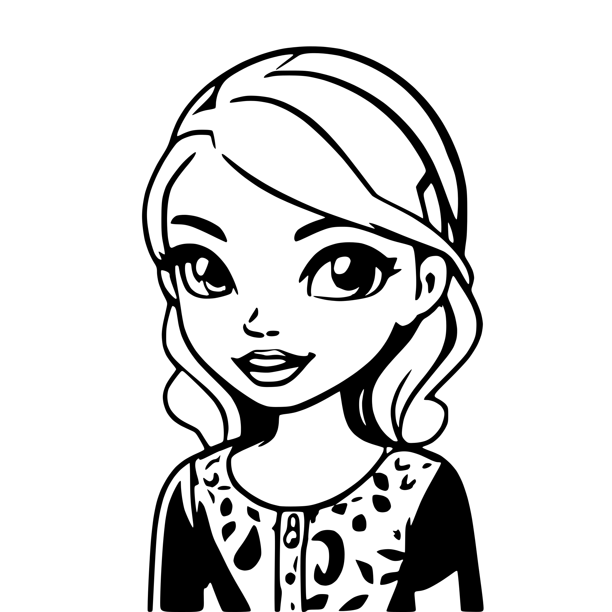 AI-generated SVG of a YOUNG BLOND GIRL METISSE EUROPEAN AND AFRICAN
