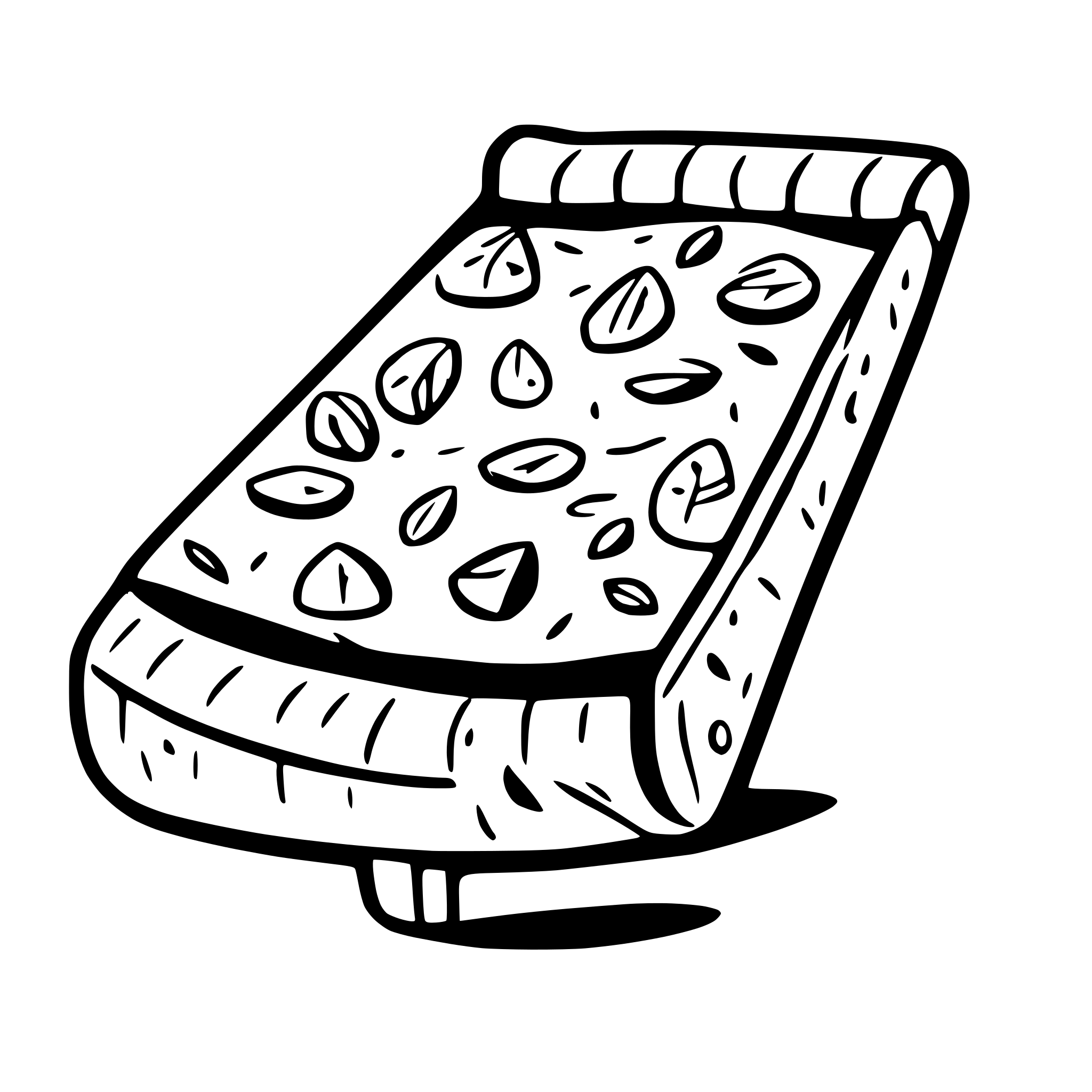 AI-generated SVG of a pizza line art style