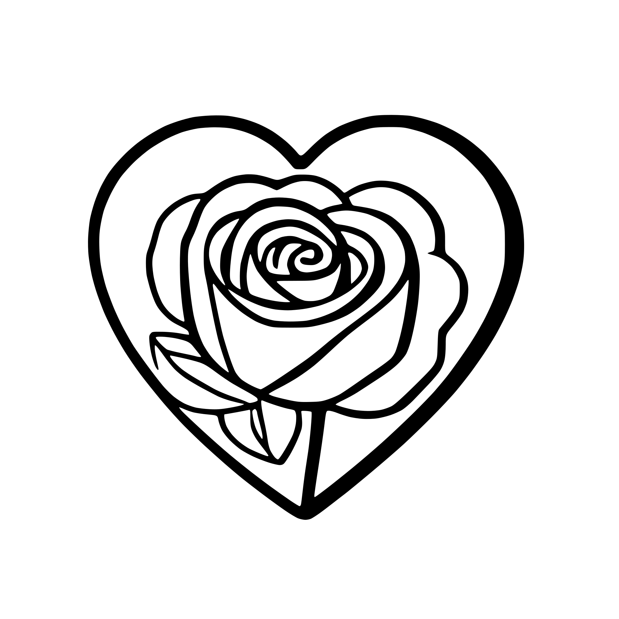 AI-generated SVG of 'rose in heart'