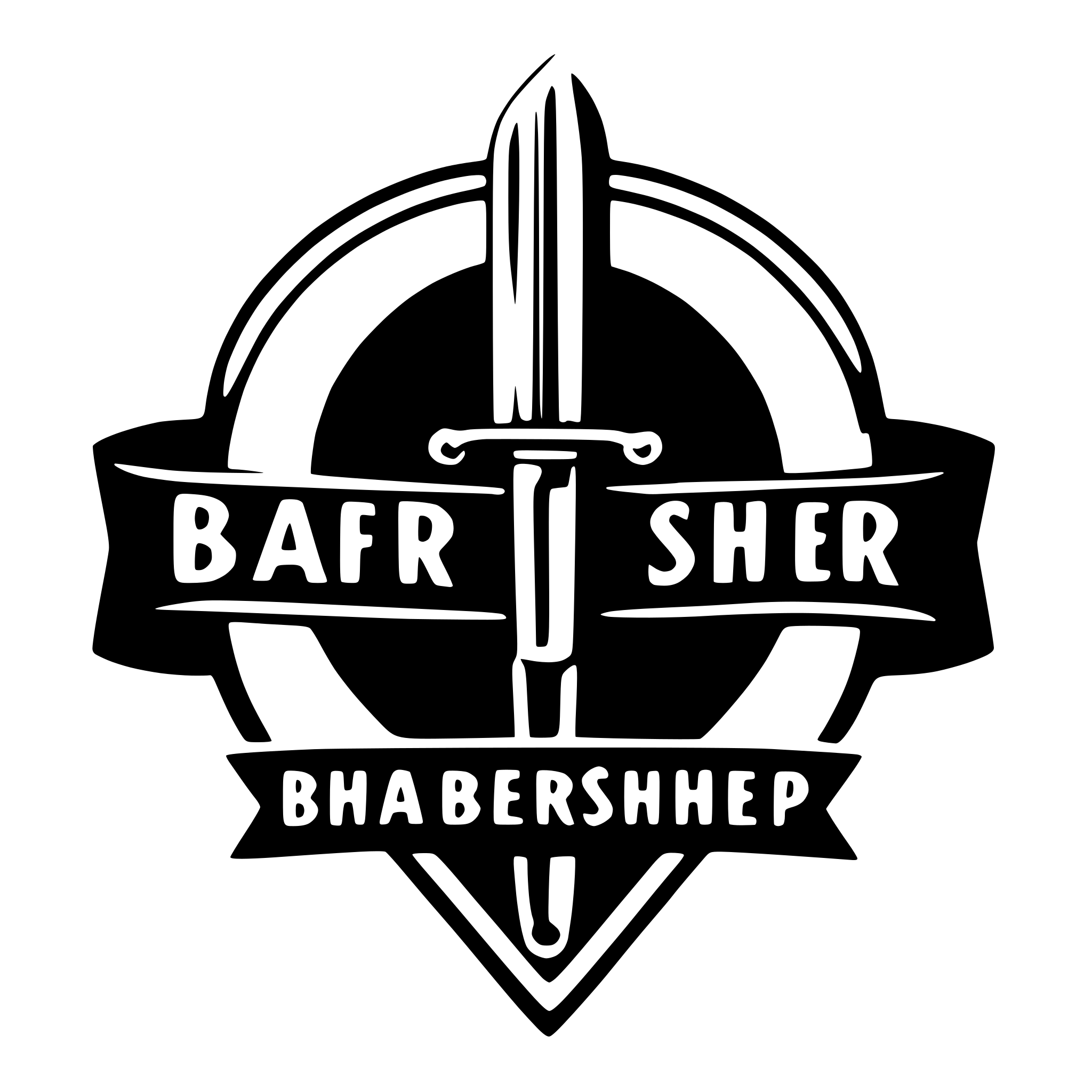 AI-generated SVG of a barbershop logo with a scissor in the middle