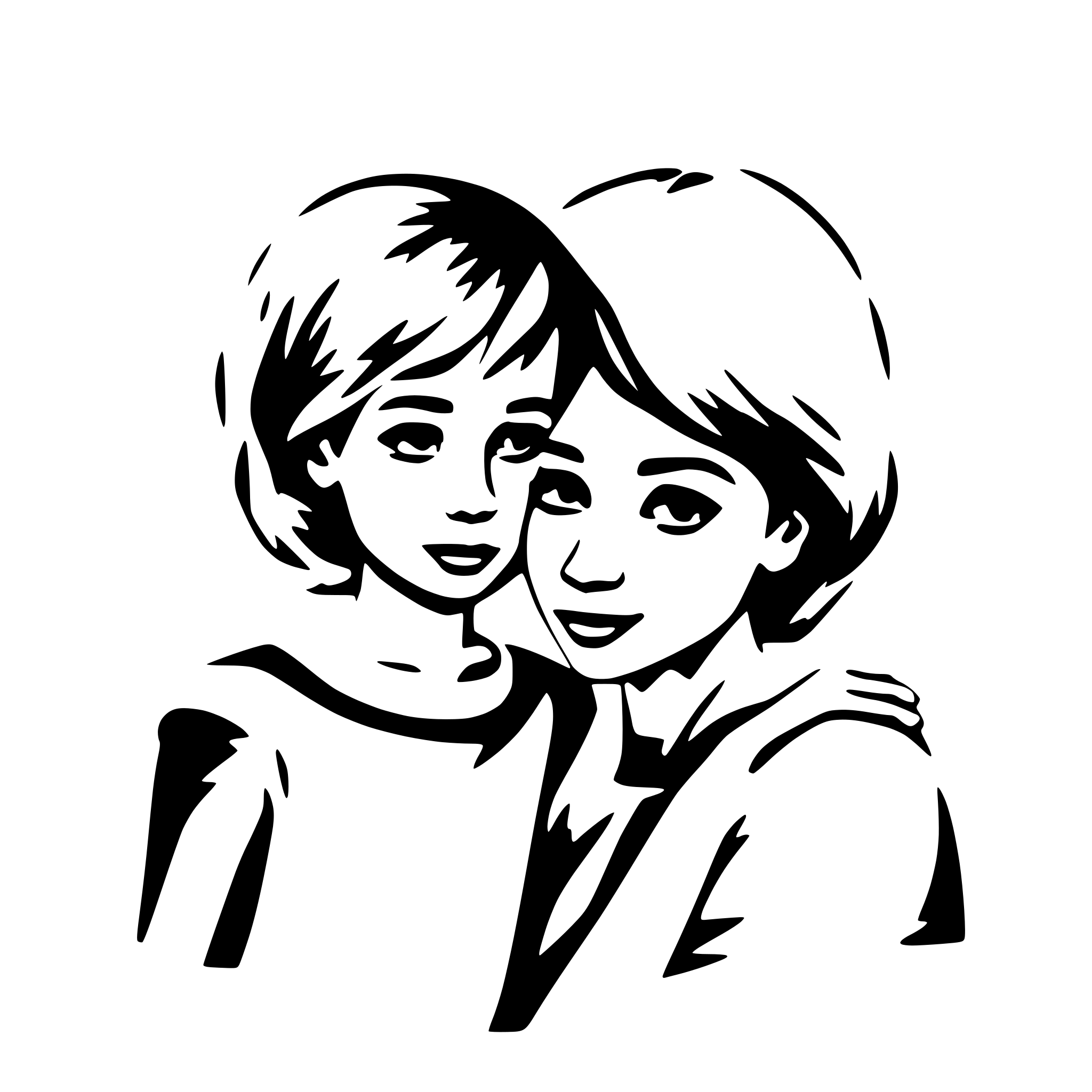 AI-generated SVG of a mother kiss her daughter
