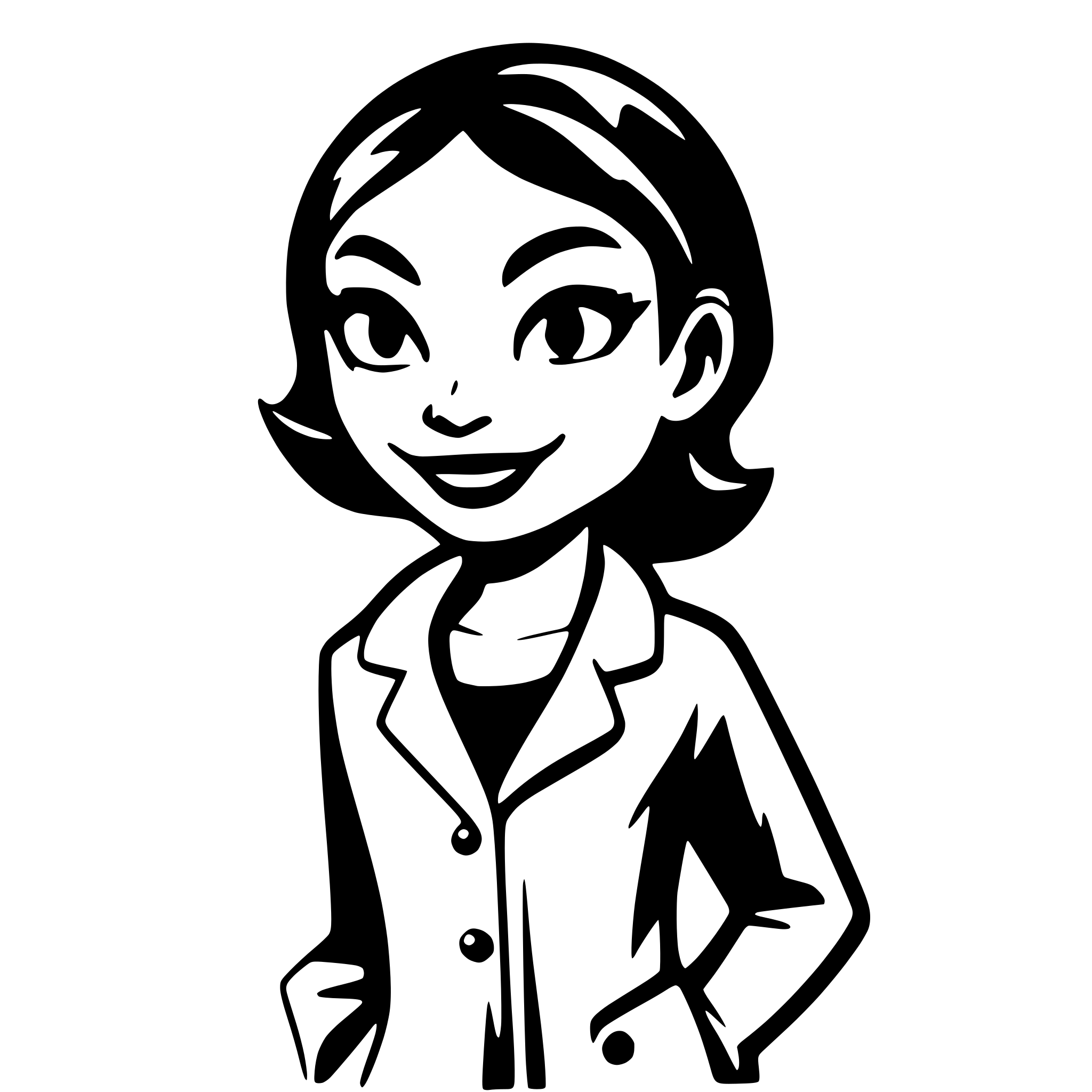 AI-generated SVG of a friendly black female character illustration for a presentation. Dynamic friendly pose.