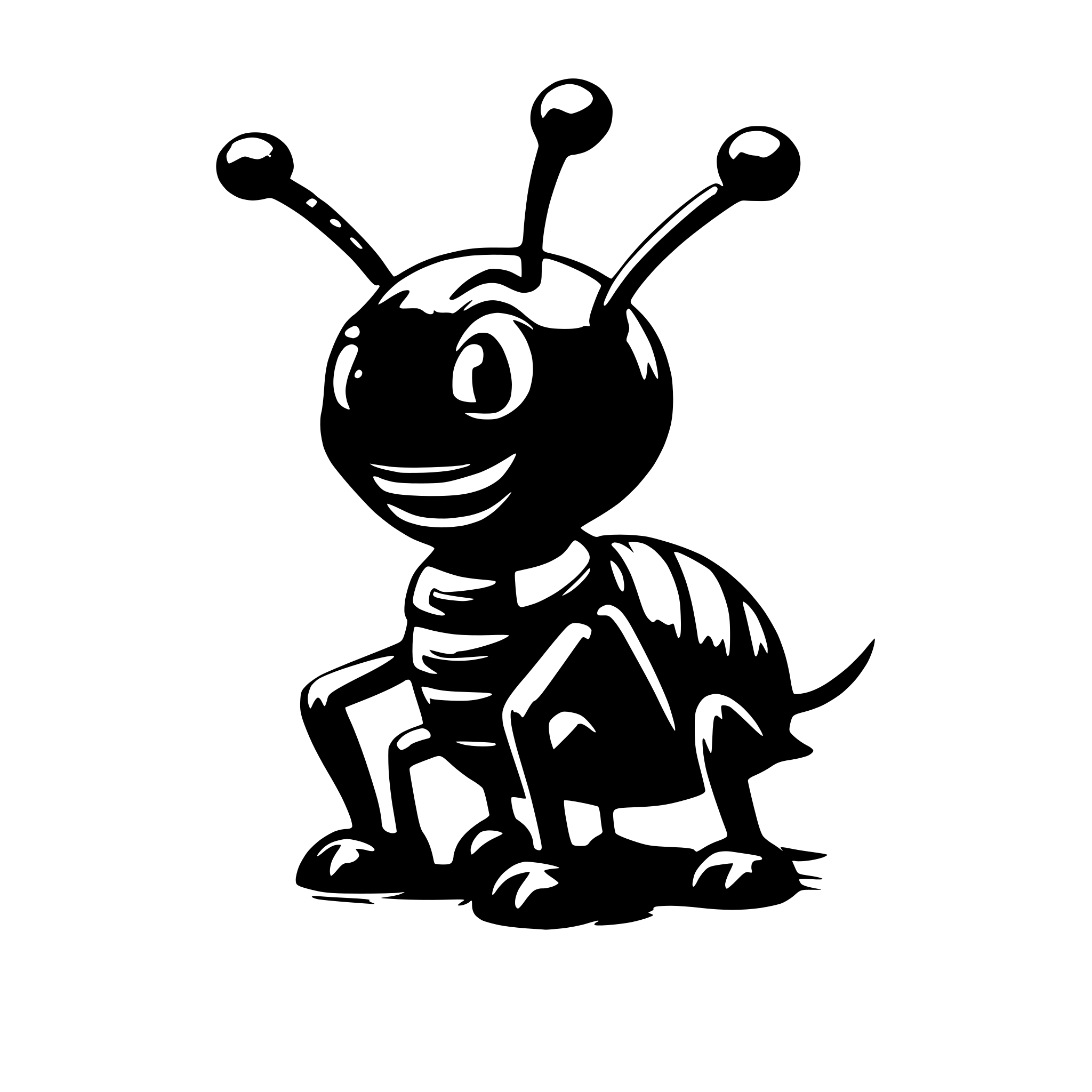 AI-generated SVG of 'happy ant'