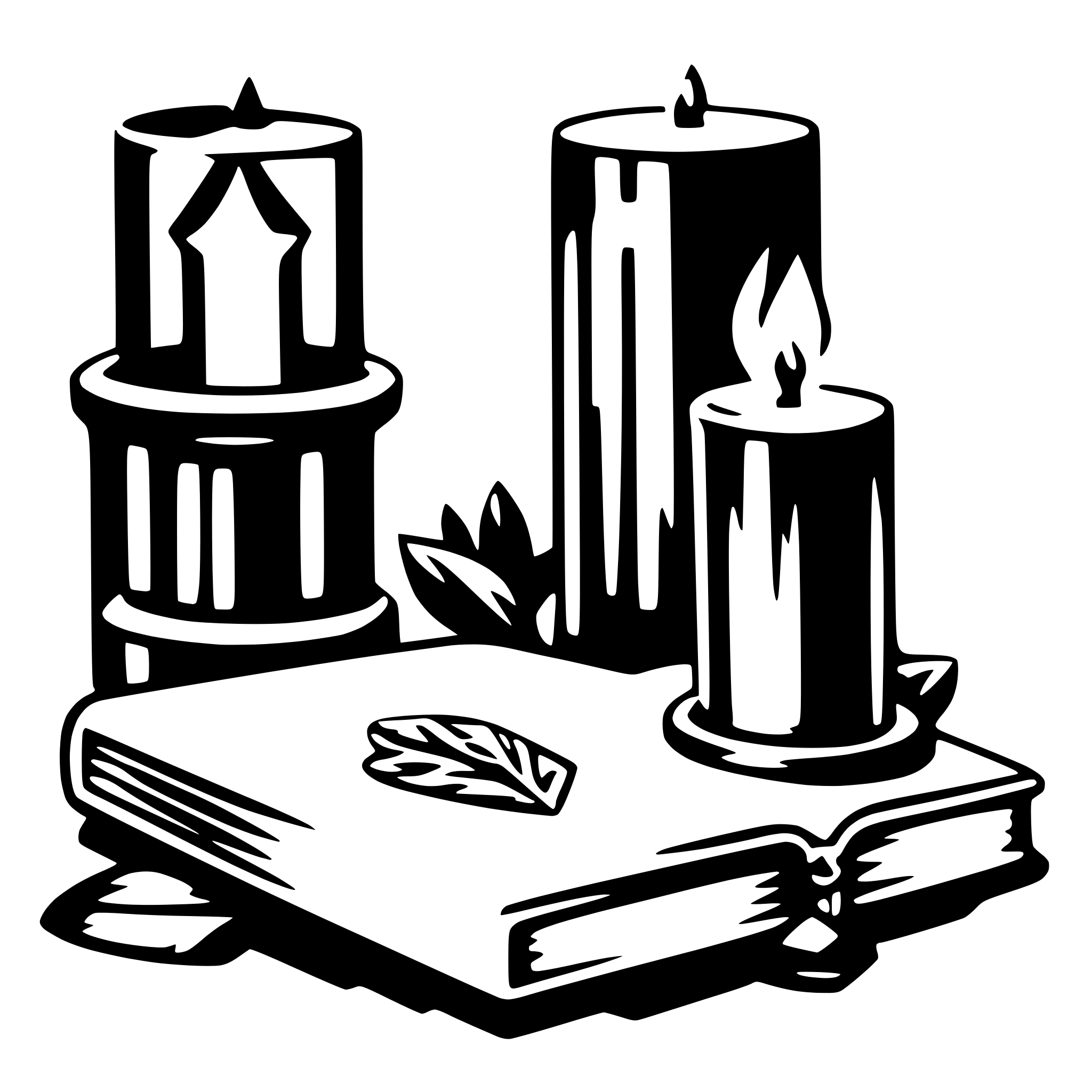 AI-generated SVG of a books and candle