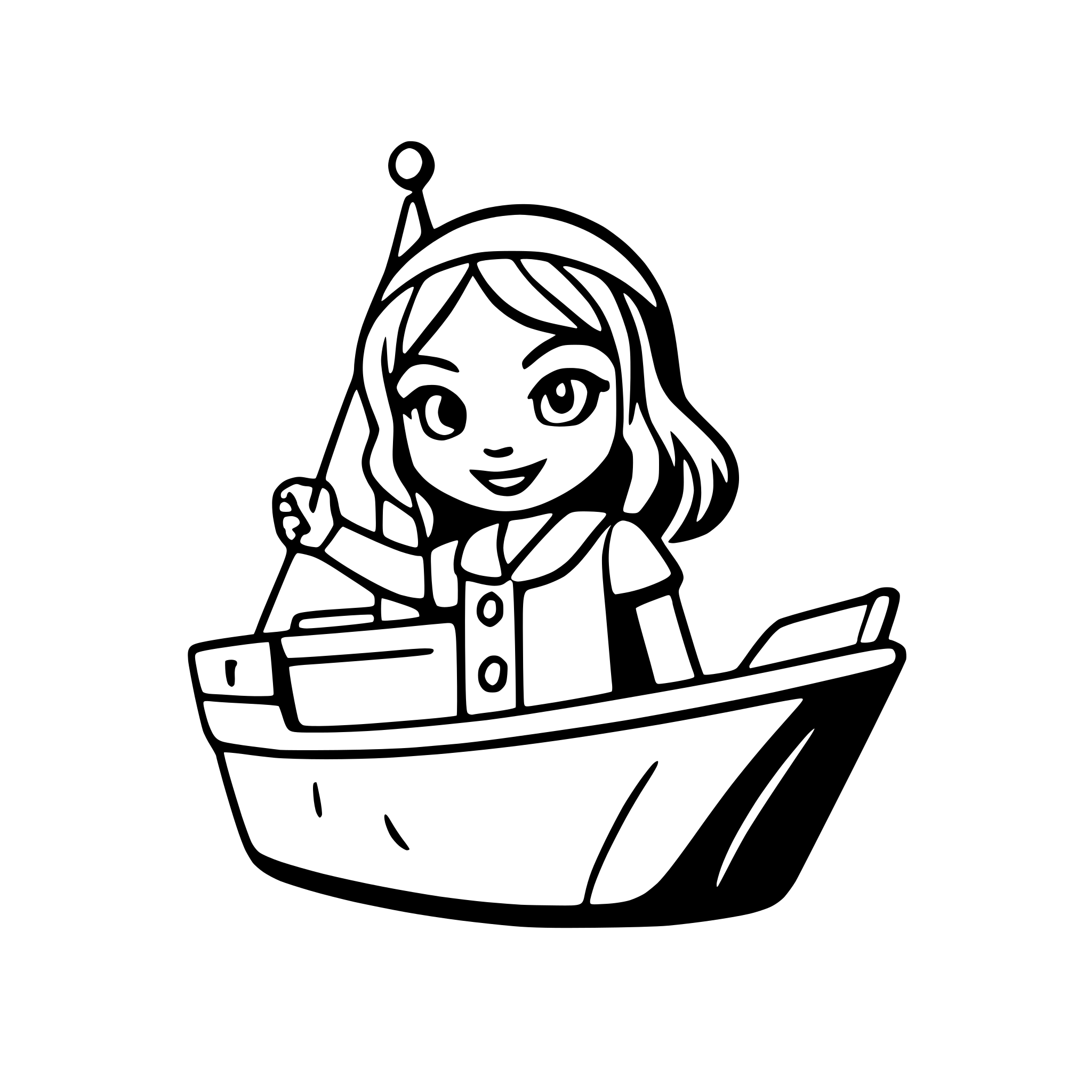 AI-generated SVG of 'sailor steering ship'