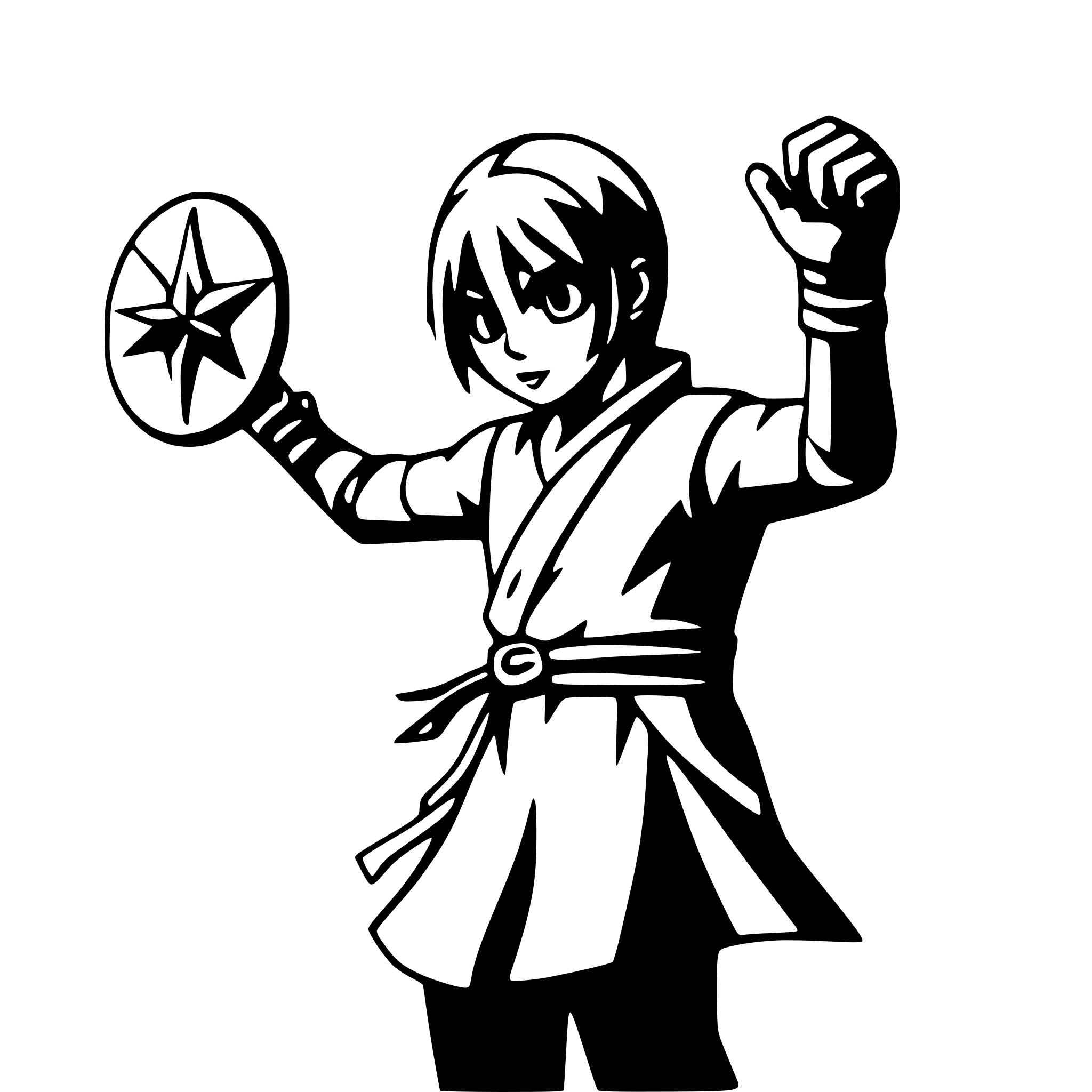 AI-generated SVG of a ninja throwing shuriken