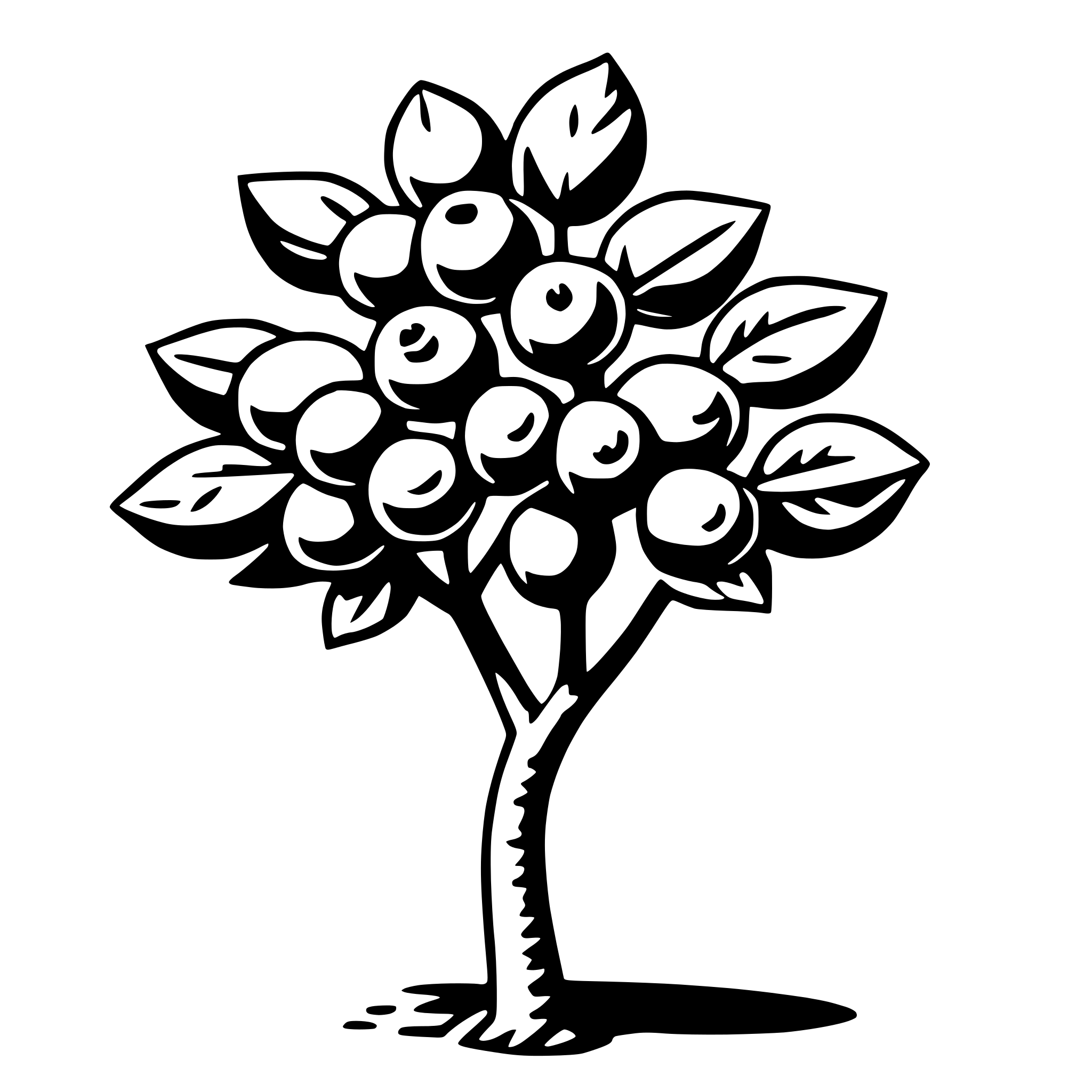 AI-generated SVG of a plum tree
