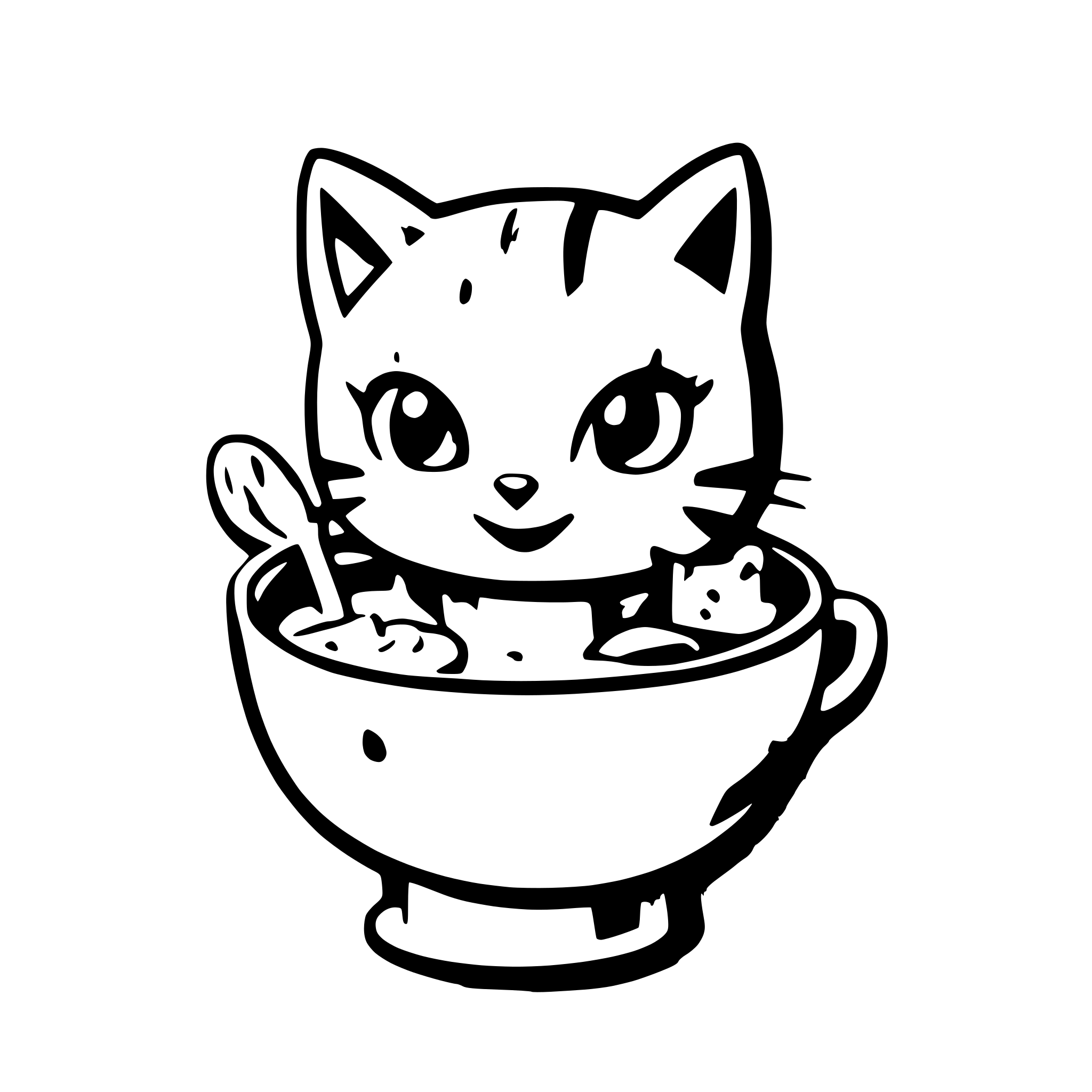 AI-generated SVG of 'kitties and soup'
