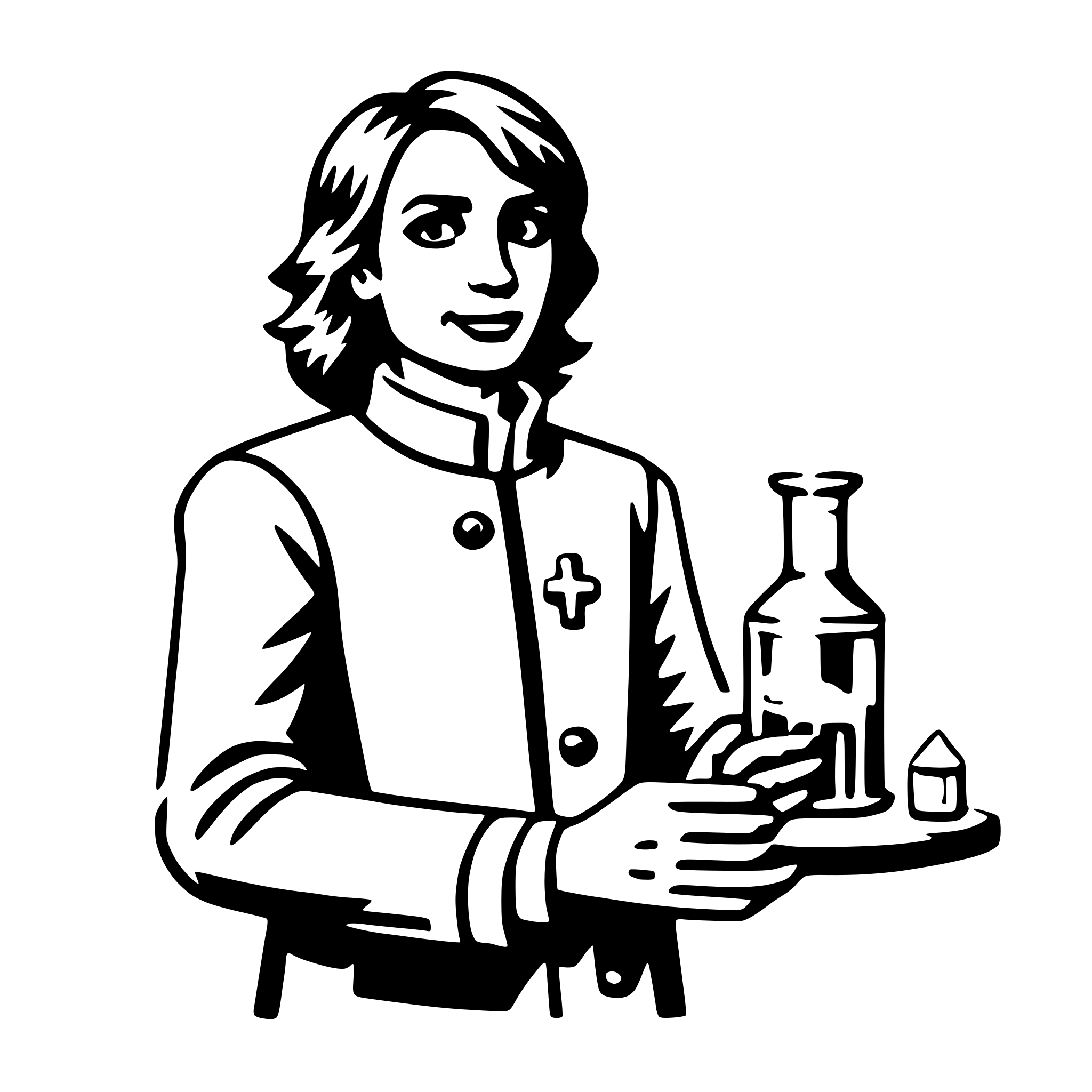 AI-generated SVG of a chemist