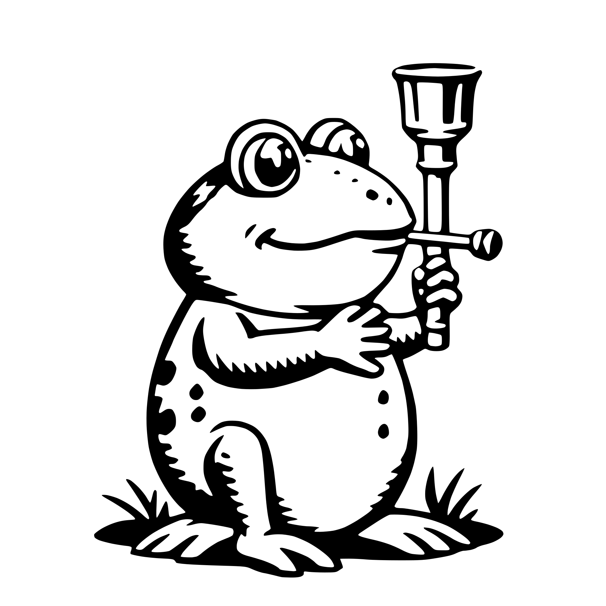 AI-generated SVG of a toad with trumpet