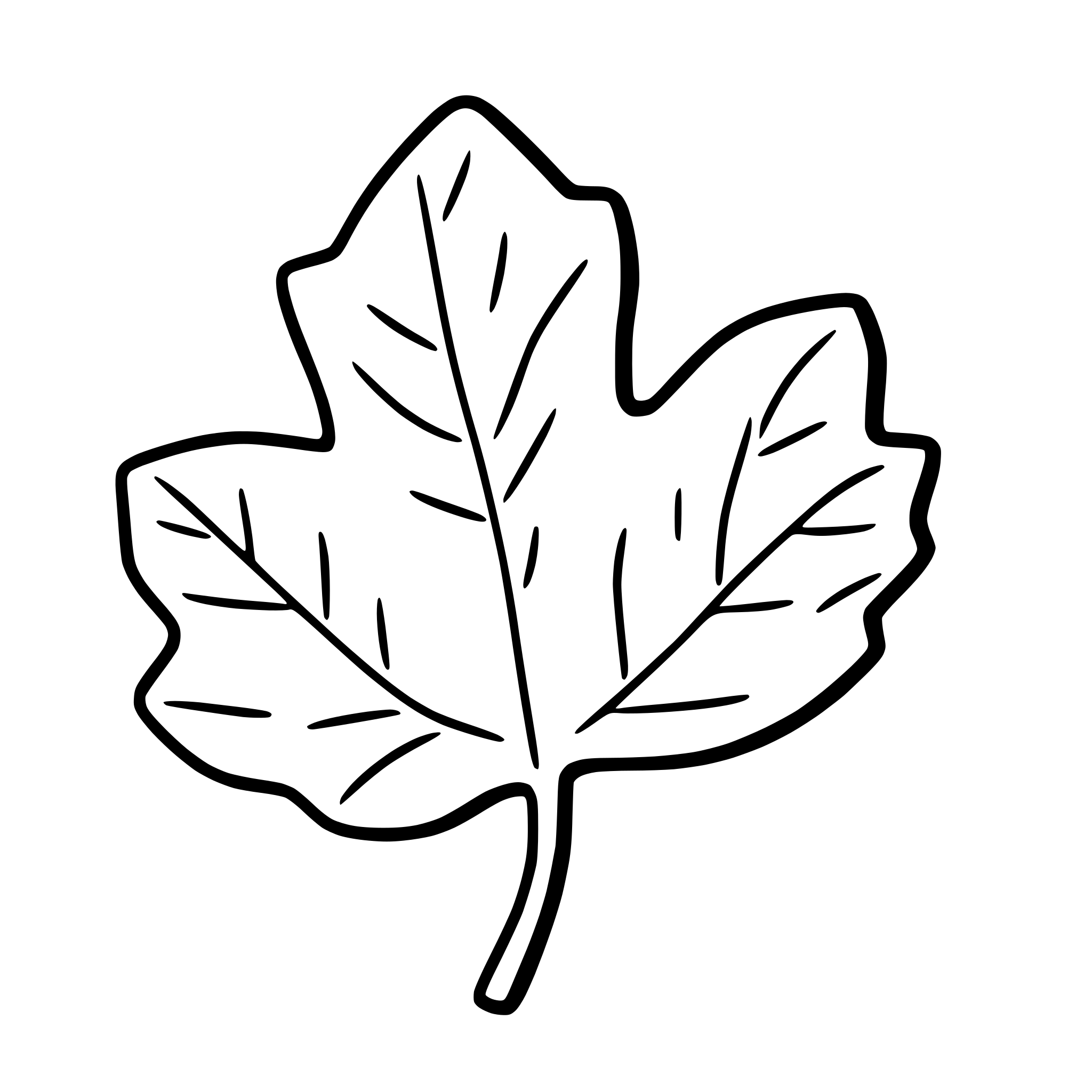 AI-generated SVG of a maple leaf drifting down