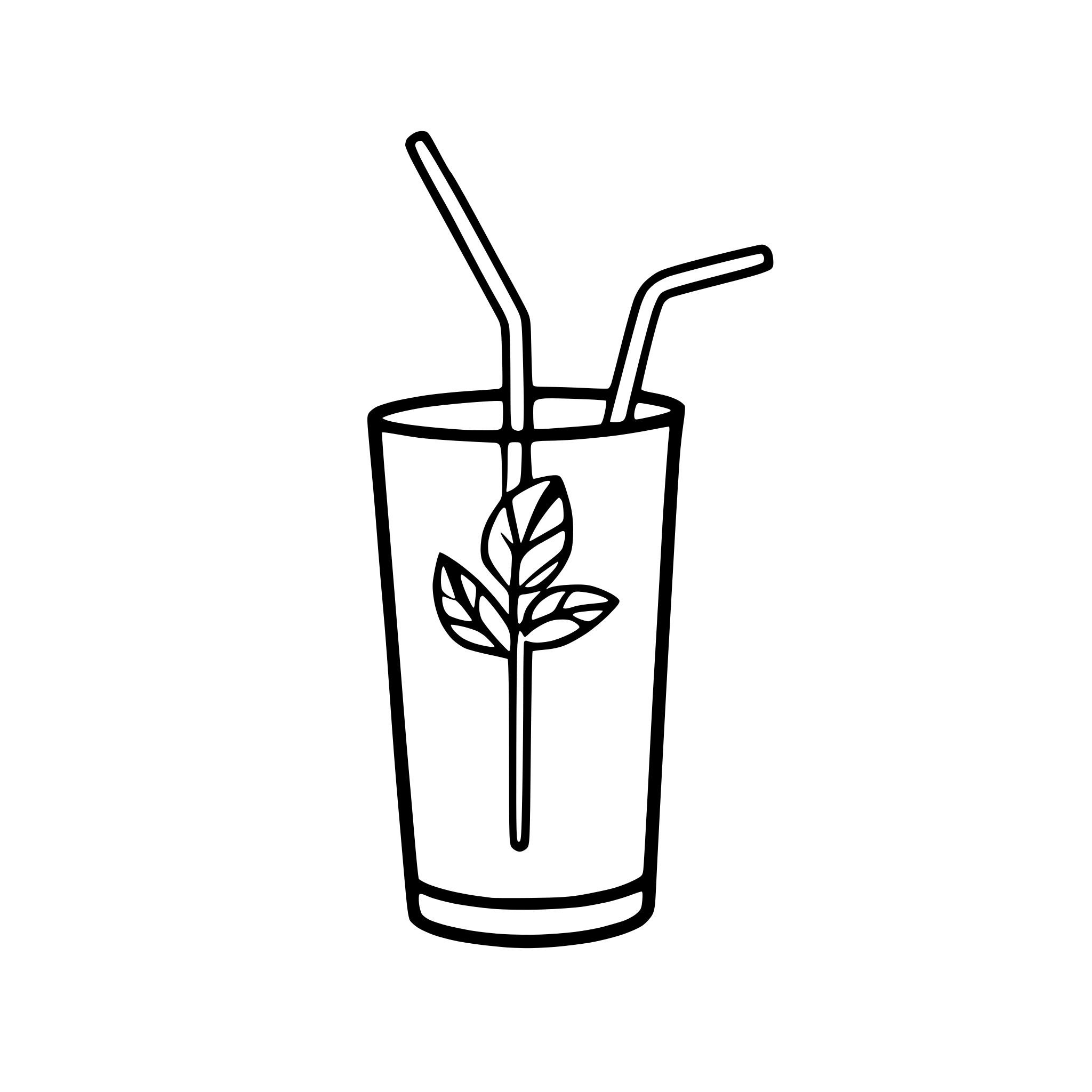 AI-generated SVG of a a glass of water with a straw