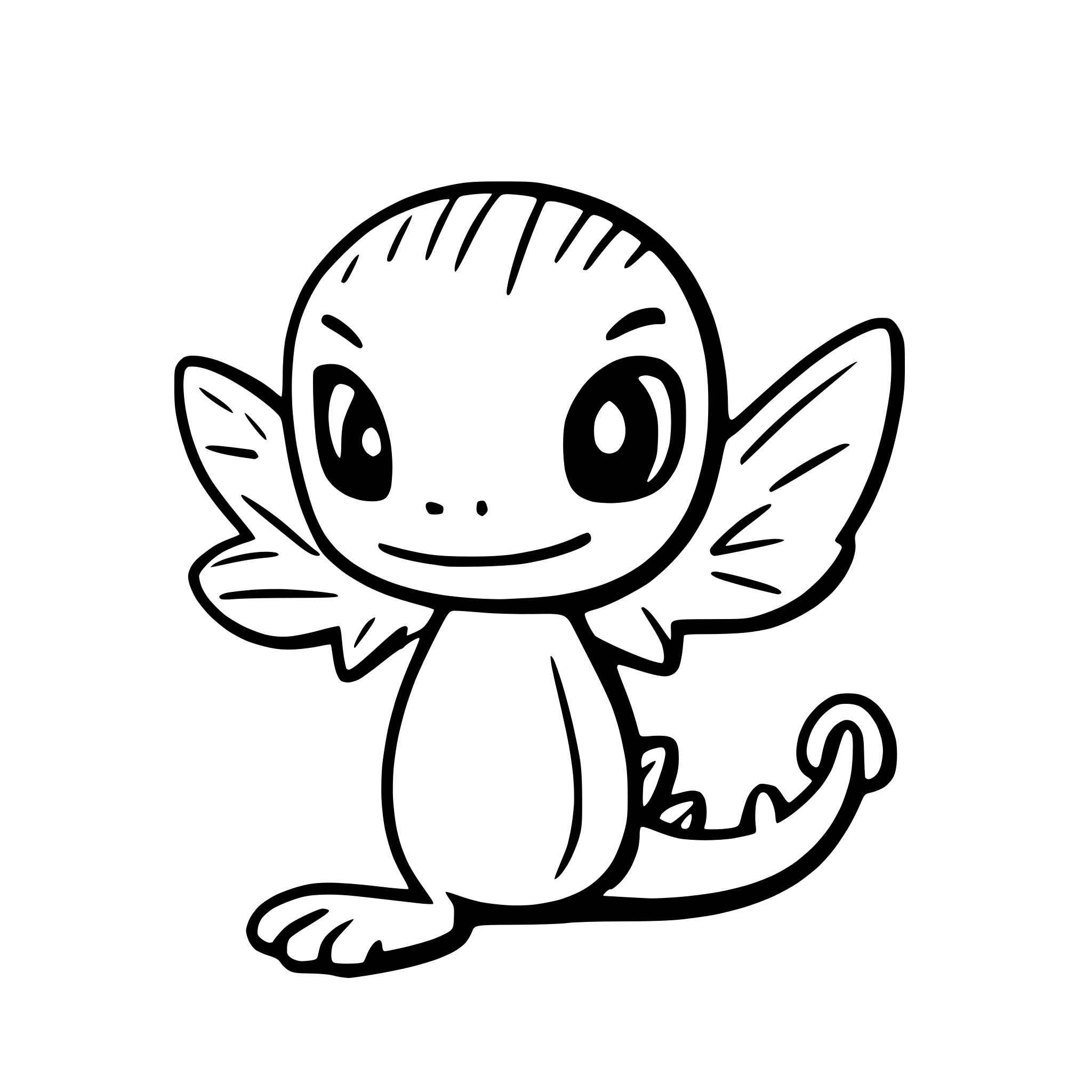 AI-generated SVG of 'Lizard angel'