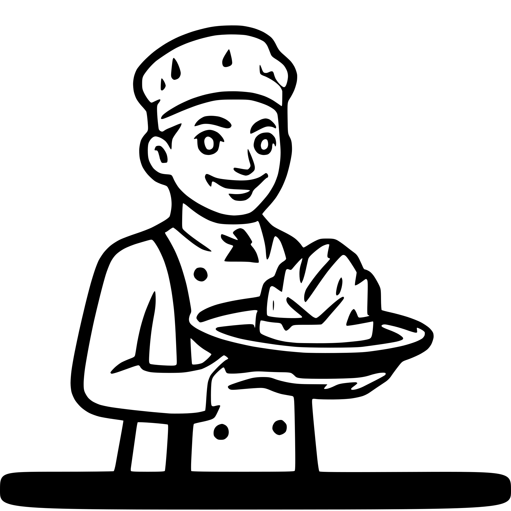 AI-generated SVG of 'French Artisan Baker Icon, small simple. Old guy with french head vector drawing, bread'