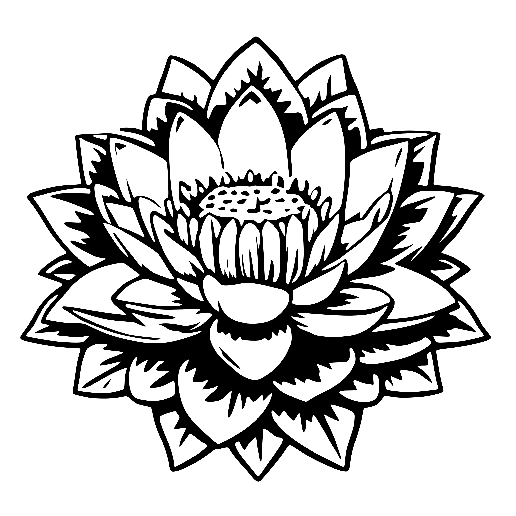 AI-generated SVG of 'floral water lily mandala'
