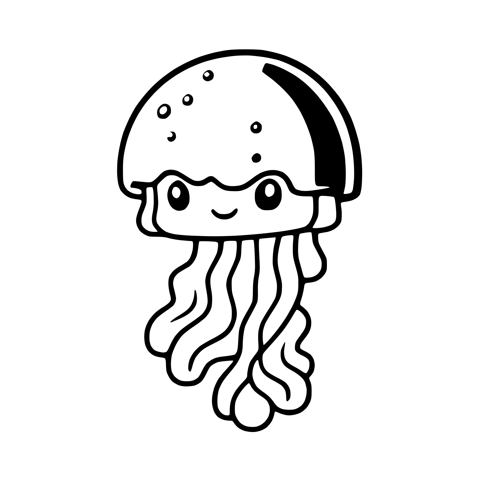 AI-generated SVG of 'a rainbow-colored jellyfish'