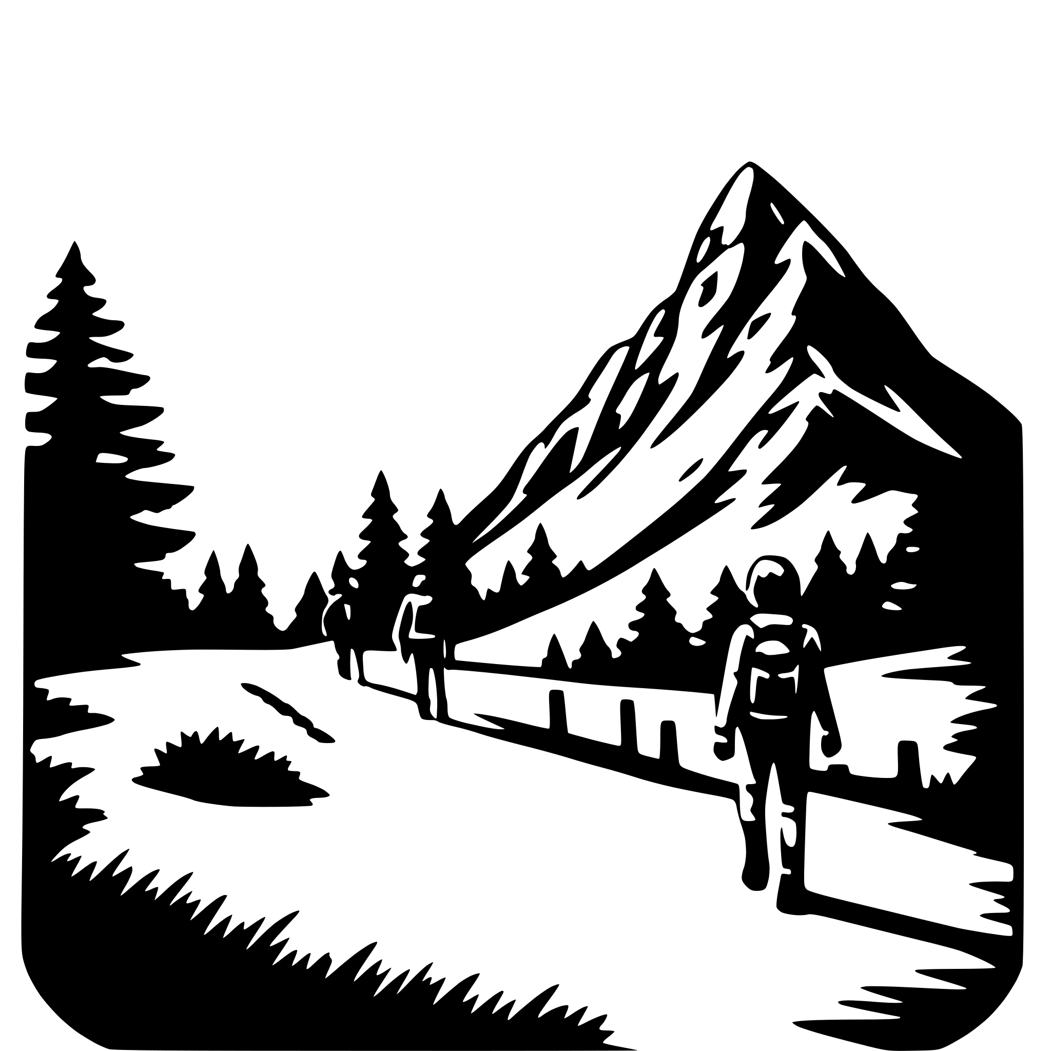 AI-generated SVG of a mountain hike