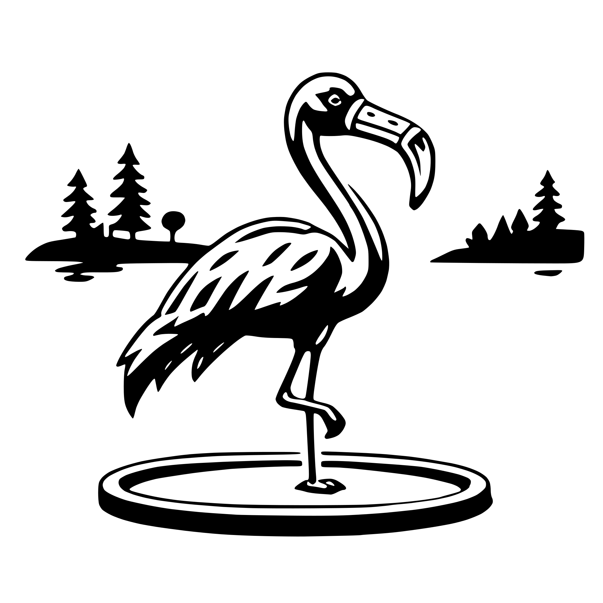AI-generated SVG of a flamingo with hula hoop