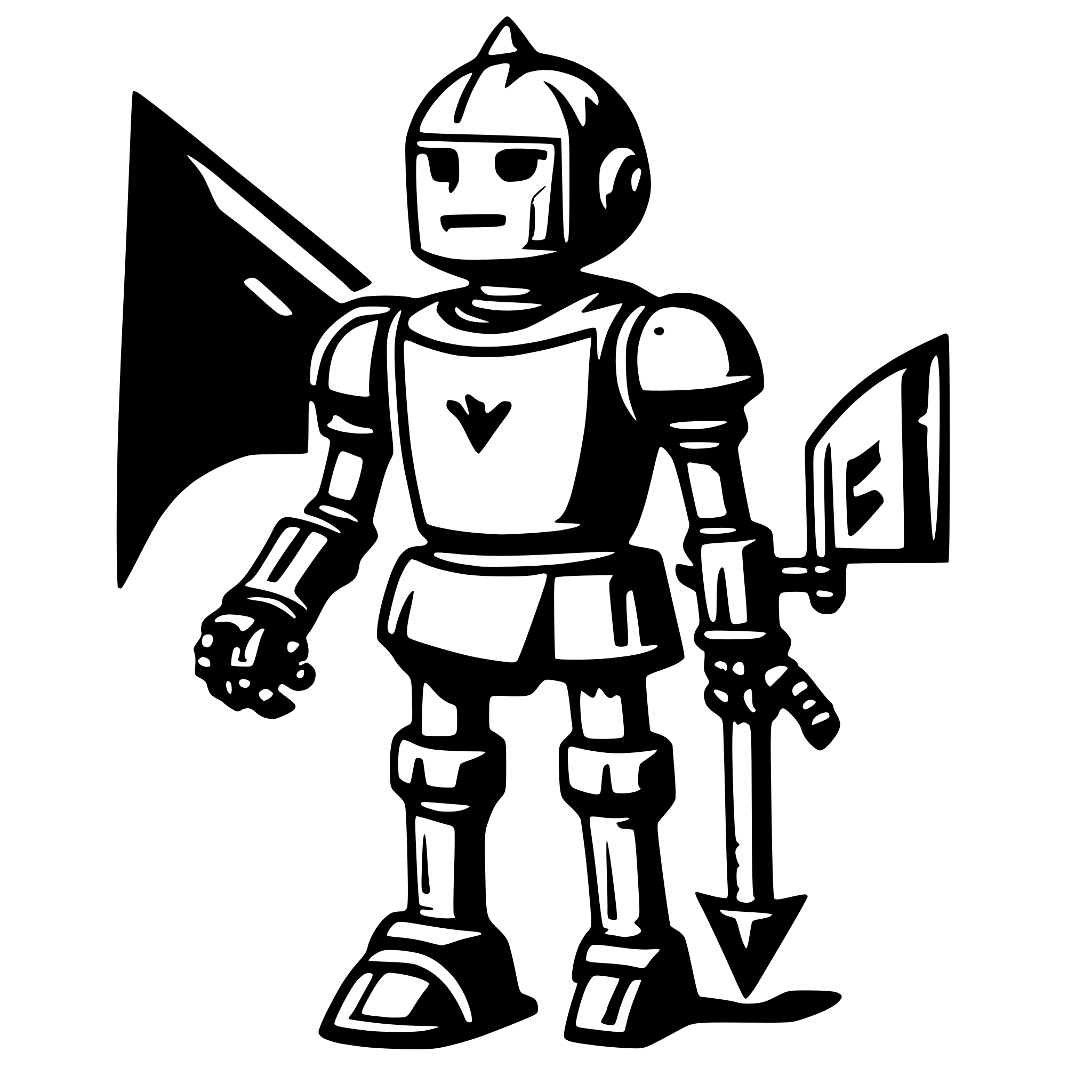 AI-generated SVG of a knight robot